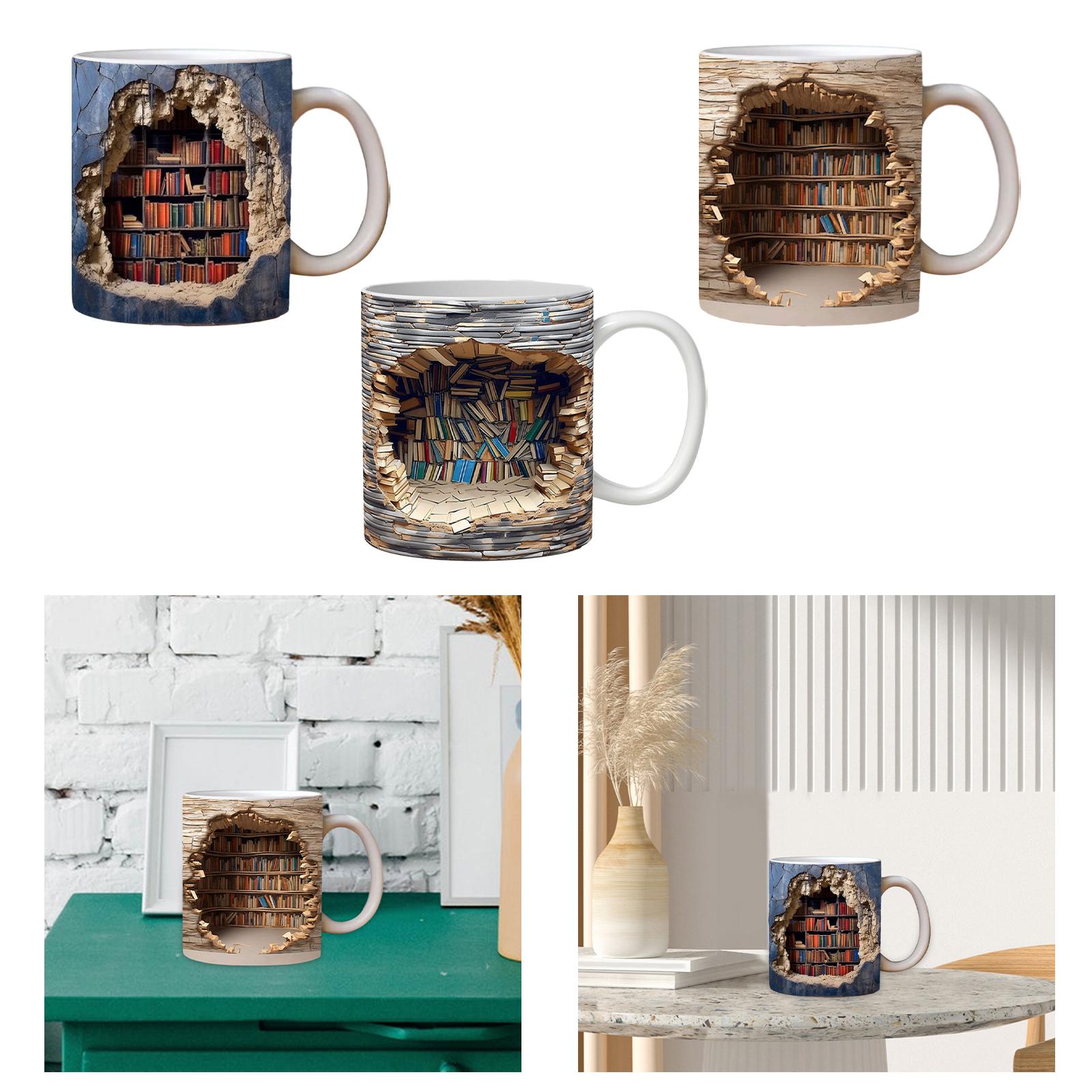 Book Club Drinking Cup Library Bookshelf Mug Ceramic Coffee Mug Bookworm Mug Style A