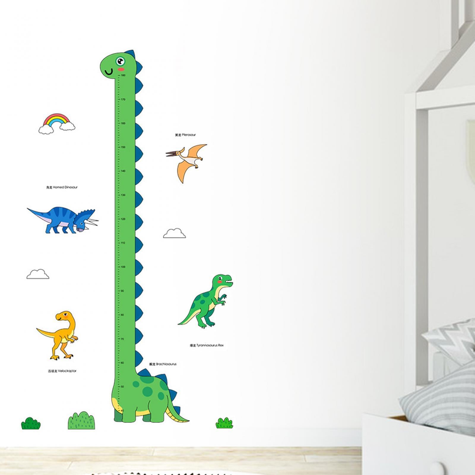 Height Growth Chart Wall Sticker Max 180cm for Kids Nursery Corridor Bedroom Dinosaur