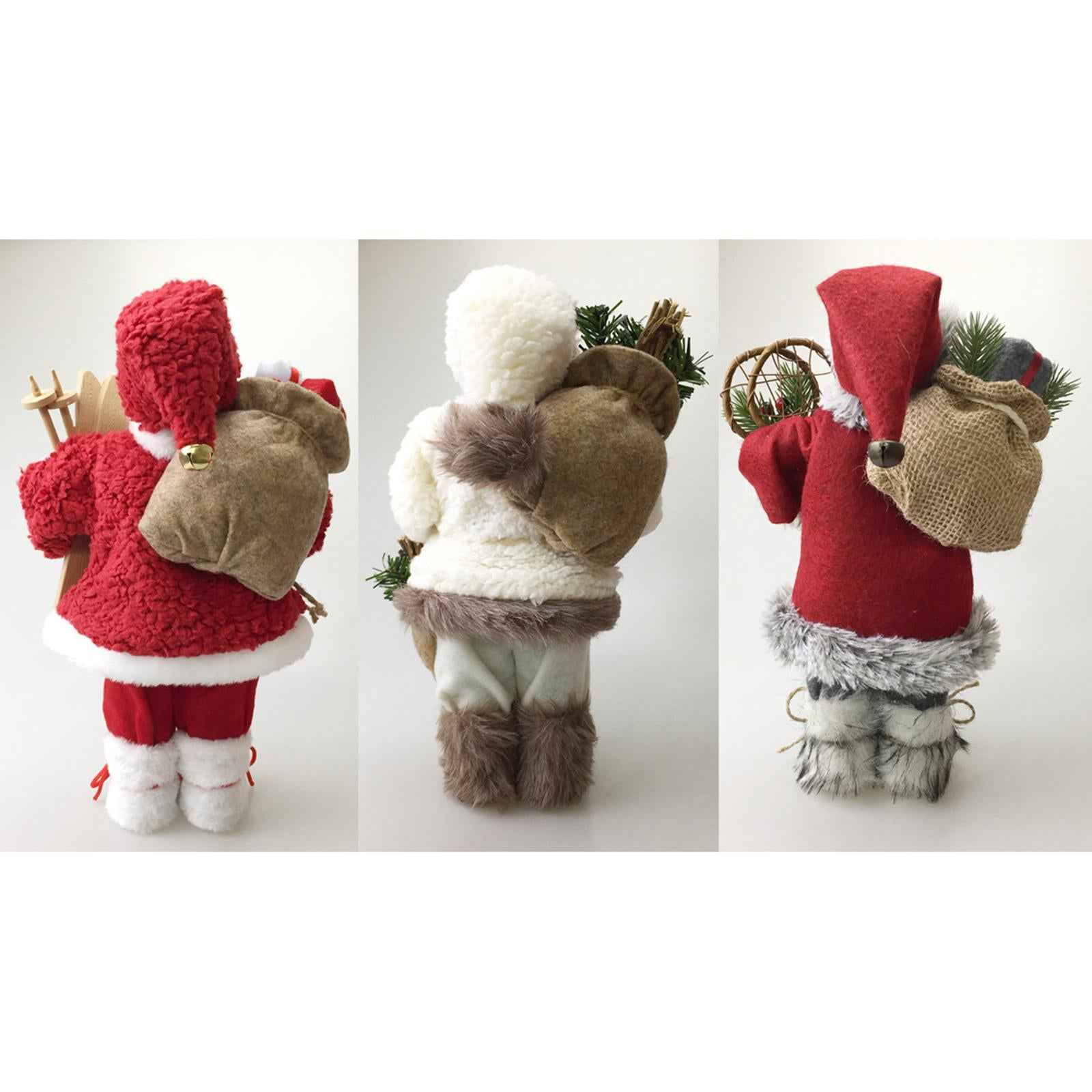 Santa Figurine Doll Ornament Table Decor Cute Statue for Party Birthday Gift white