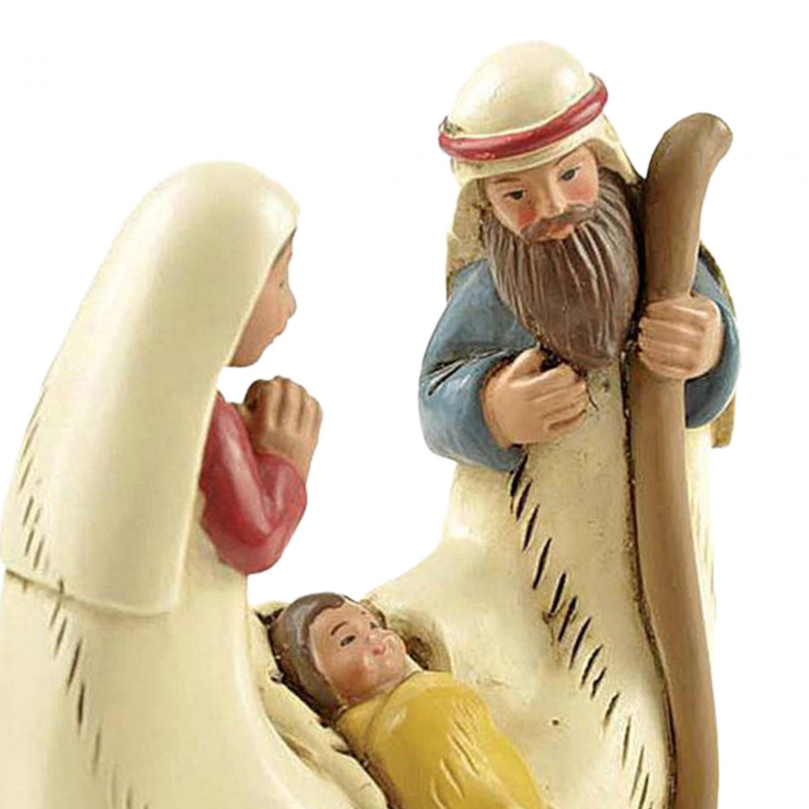 Nativity Scene Figures Statue Jesus Birth Decoration for Office Home Holiday