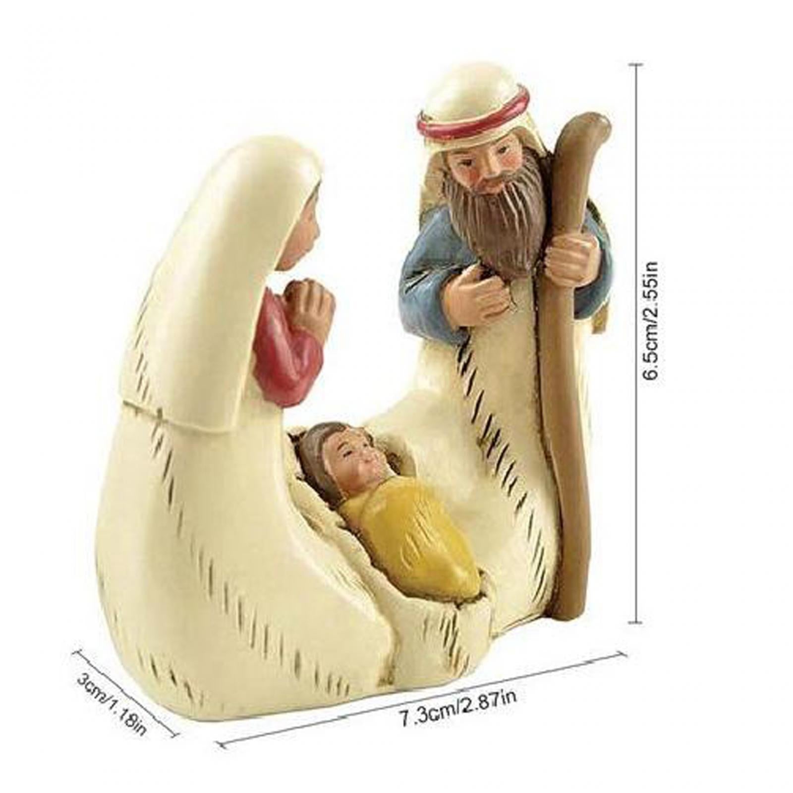 Nativity Scene Figures Statue Jesus Birth Decoration for Office Home Holiday