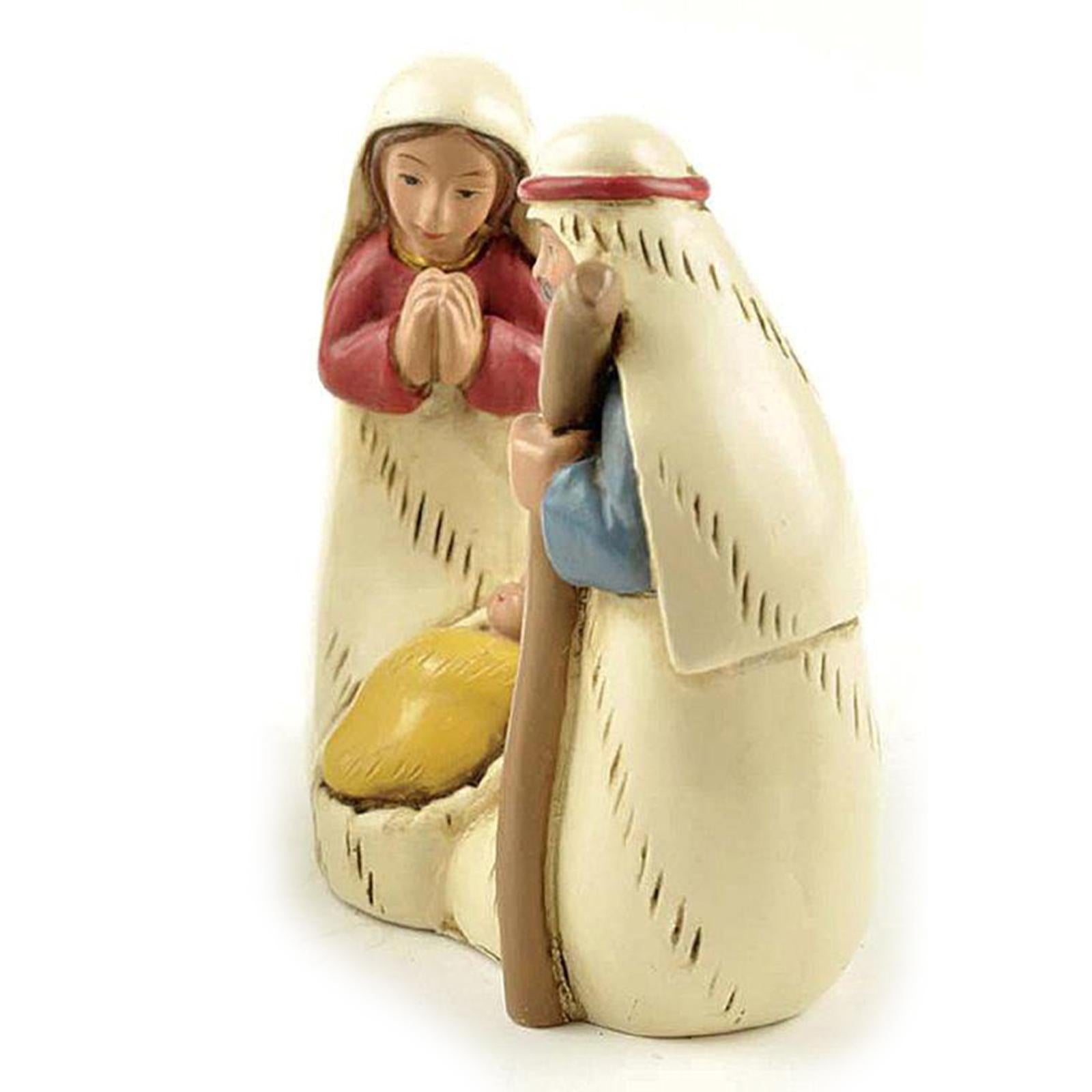 Nativity Scene Figures Statue Jesus Birth Decoration for Office Home Holiday