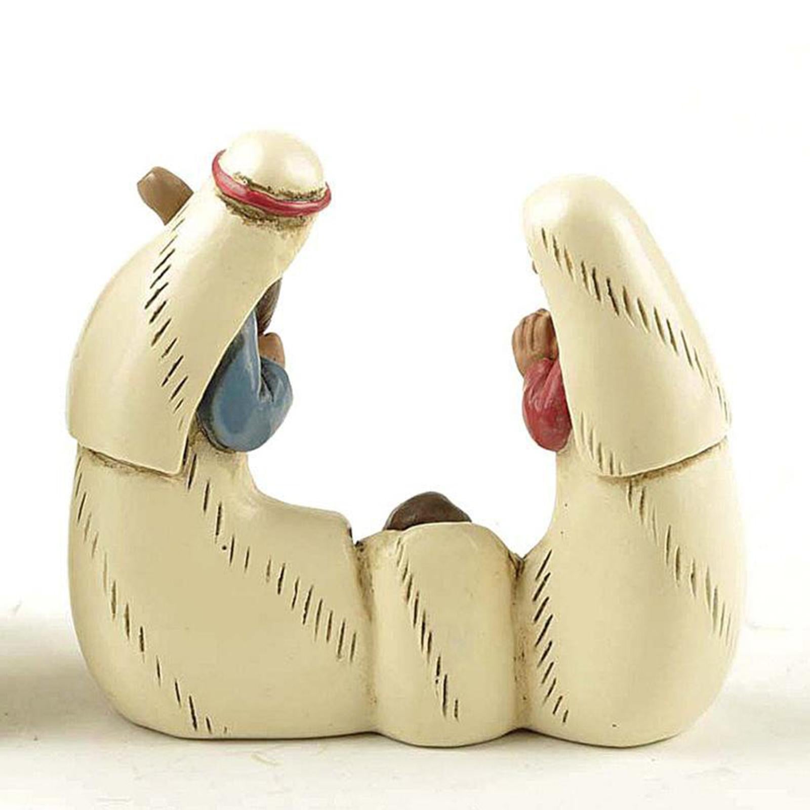 Nativity Scene Figures Statue Jesus Birth Decoration for Office Home Holiday