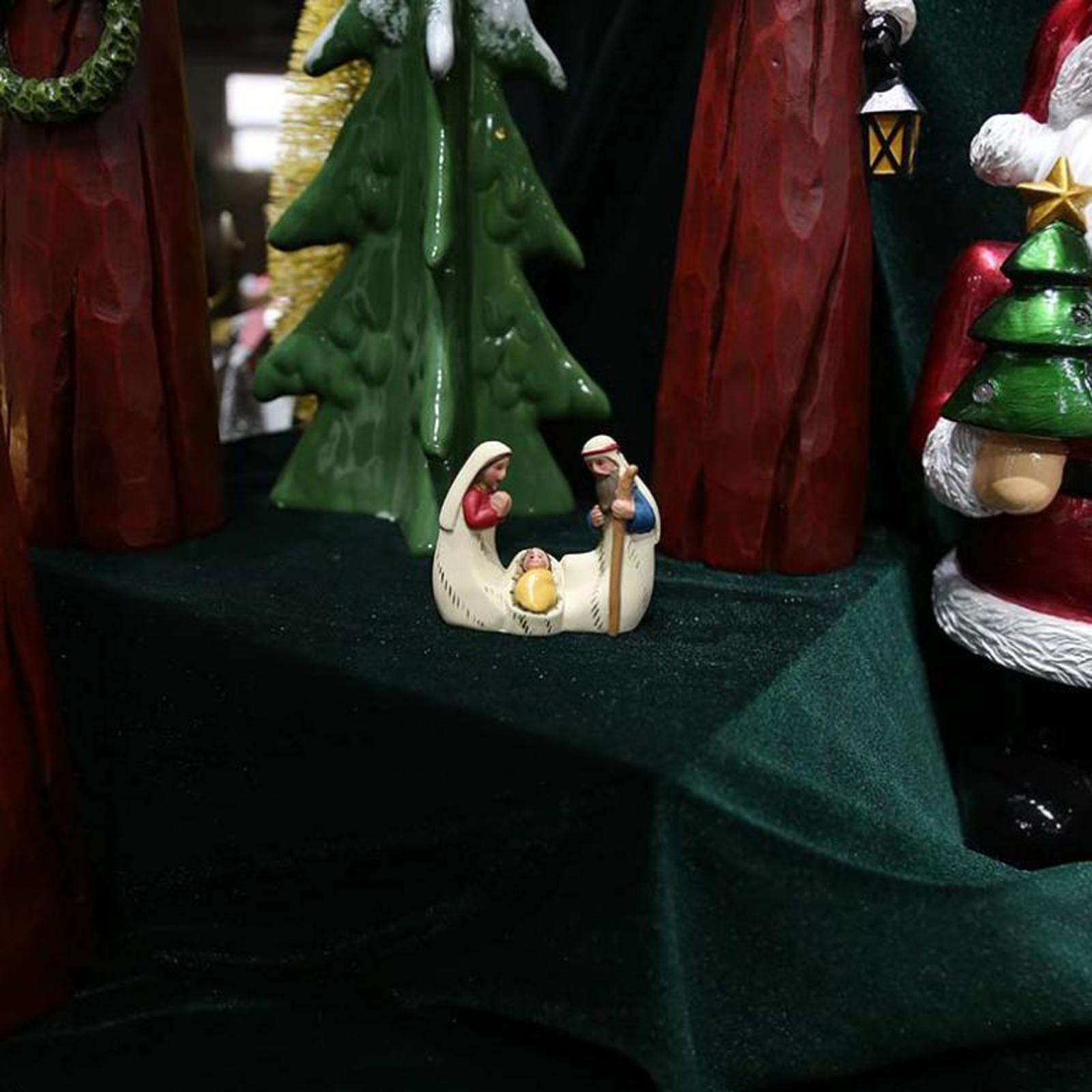 Nativity Scene Figures Statue Jesus Birth Decoration for Office Home Holiday