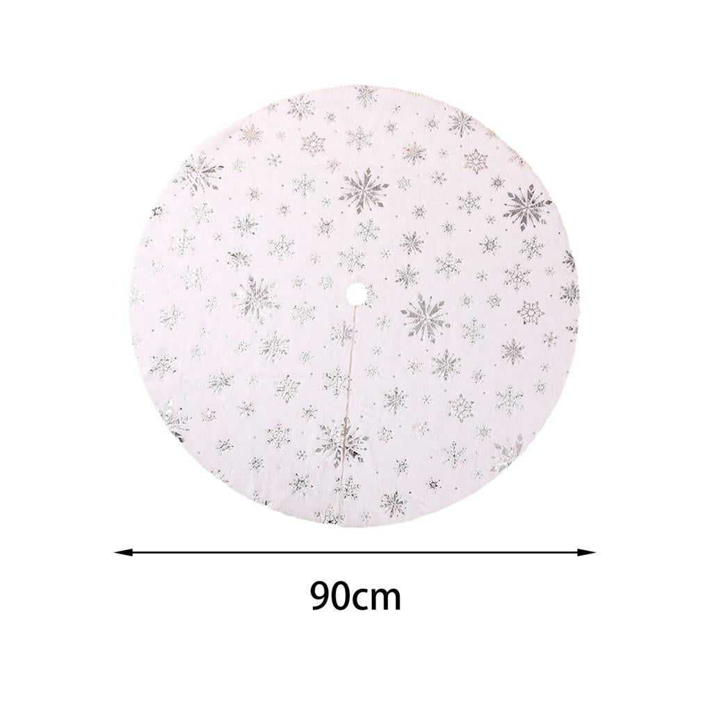 Xmas Tree Skirt Warm Round Xmas Tree Mat for Indoor Outdoor New Year Holiday 60cm silver