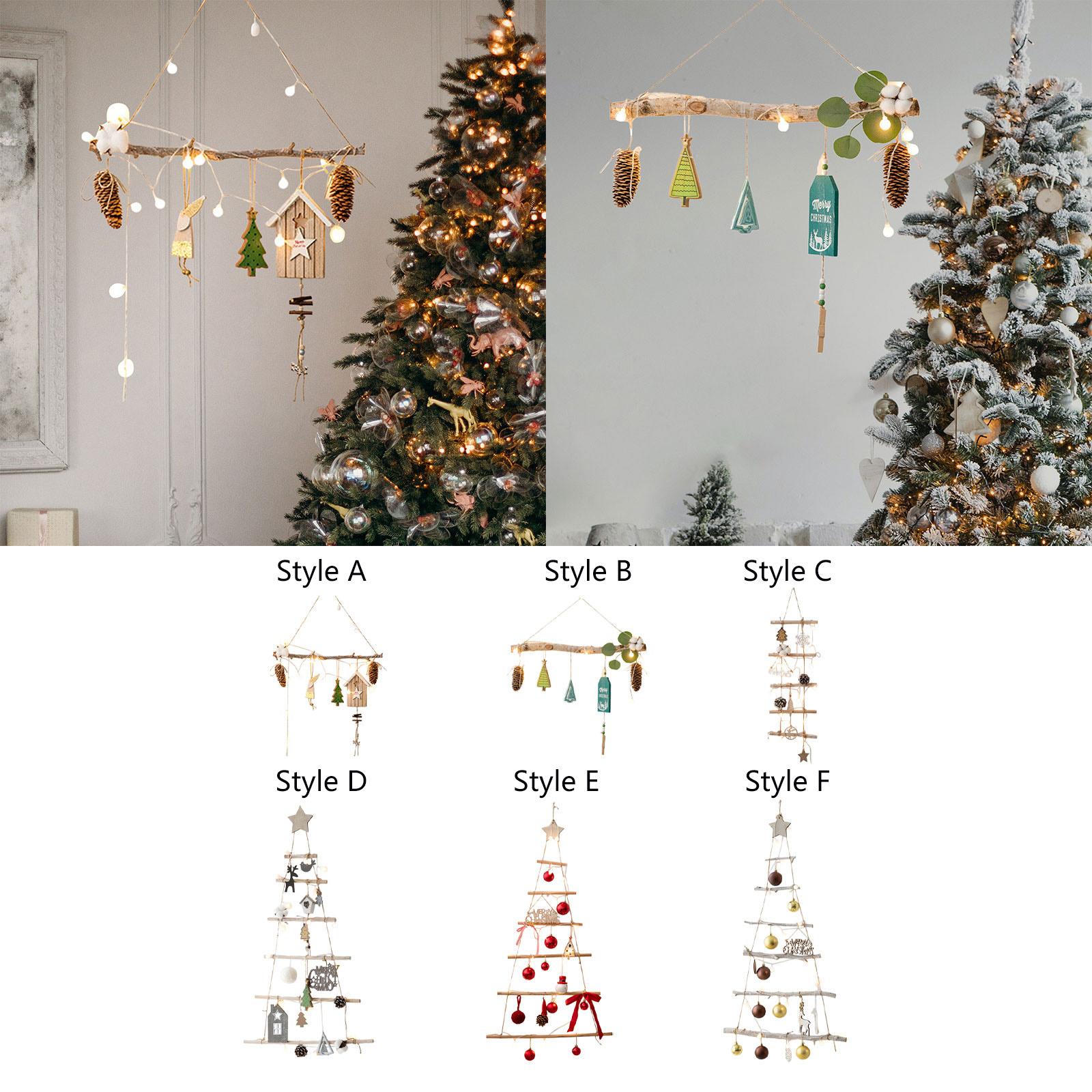 Xmas Tree Branch Decoration Lights Decor Wall for Office Living Room Bedroom Style A