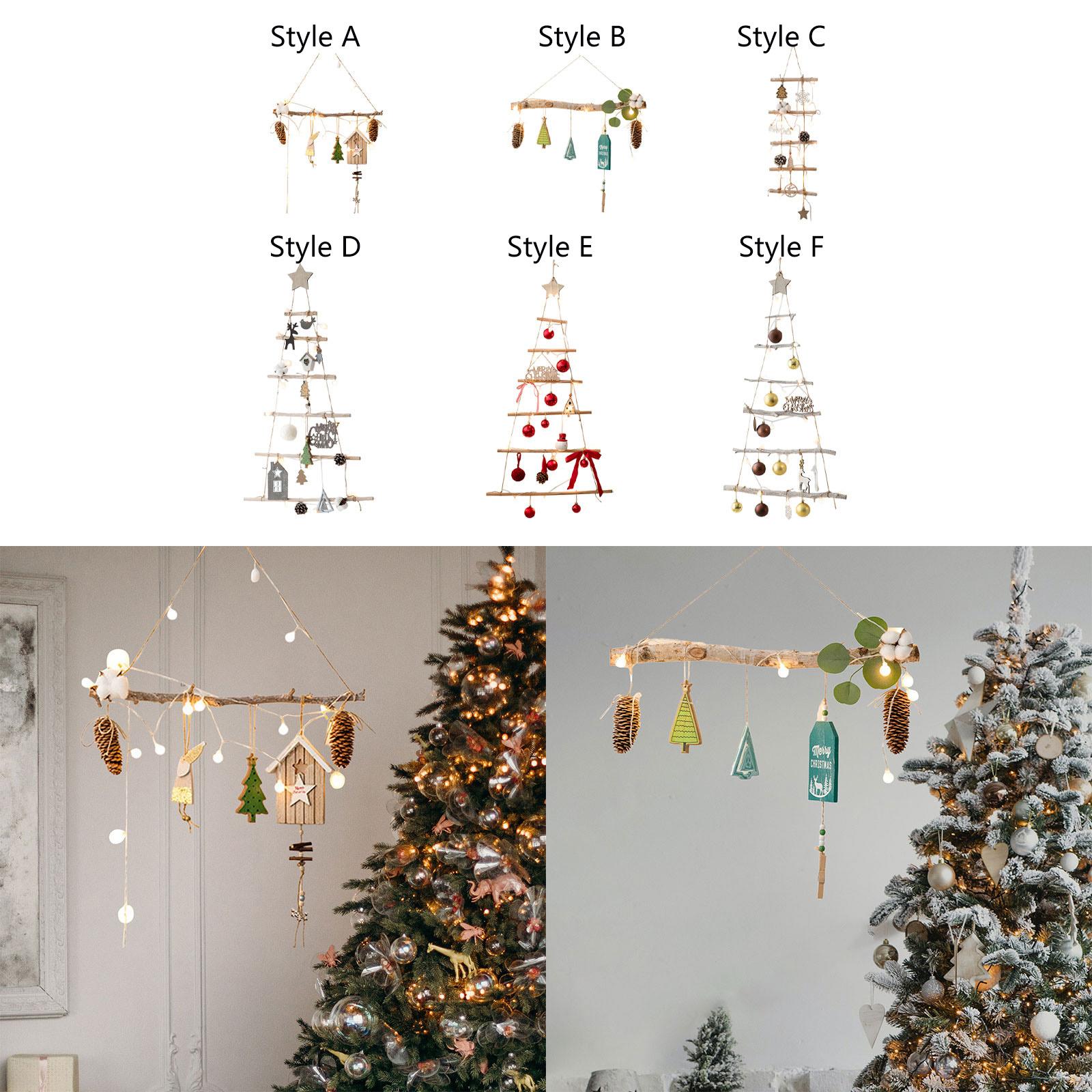 Xmas Tree Branch Decoration Lights Decor Wall for Office Living Room Bedroom Style A