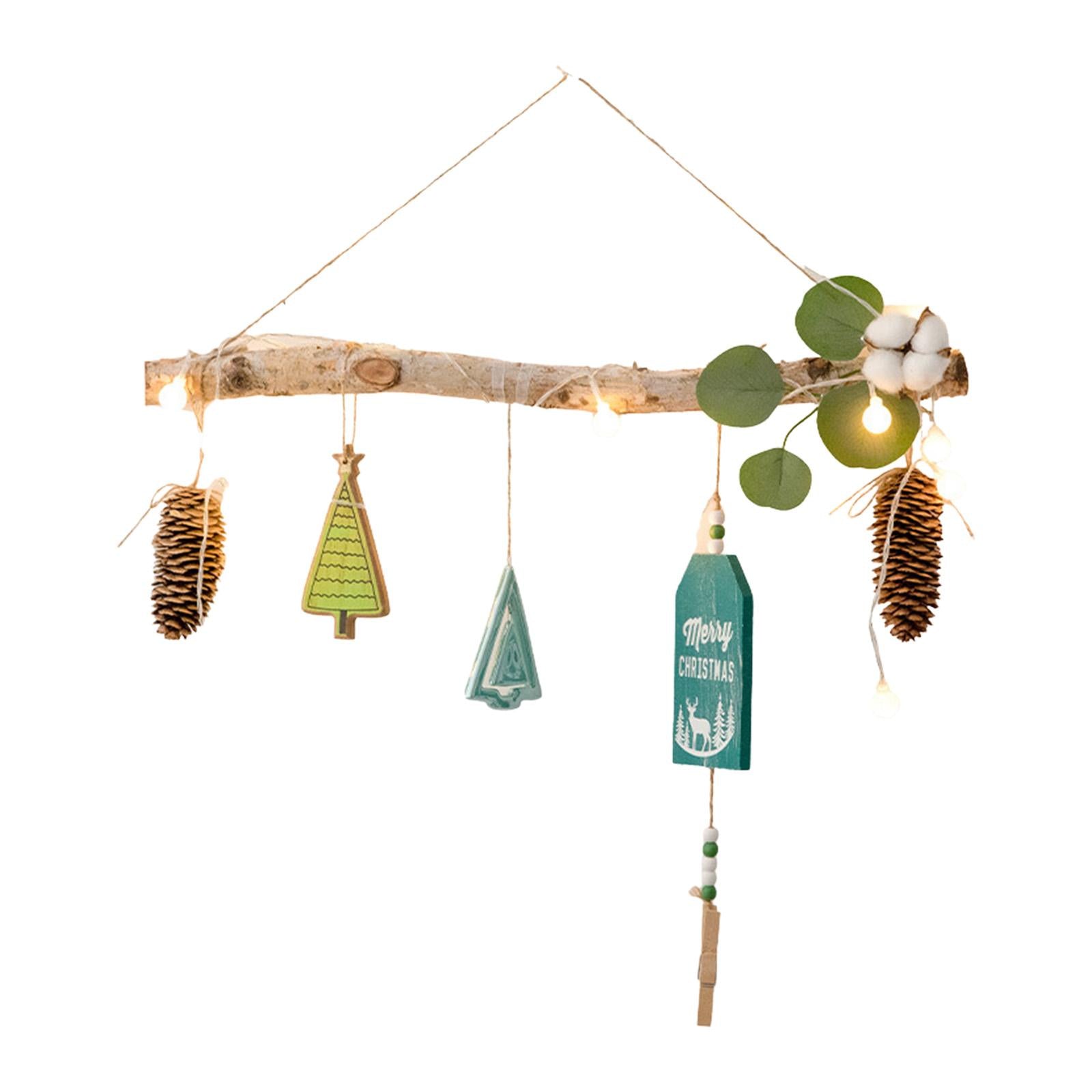 Xmas Tree Branch Decoration Lights Decor Wall for Office Living Room Bedroom Style B