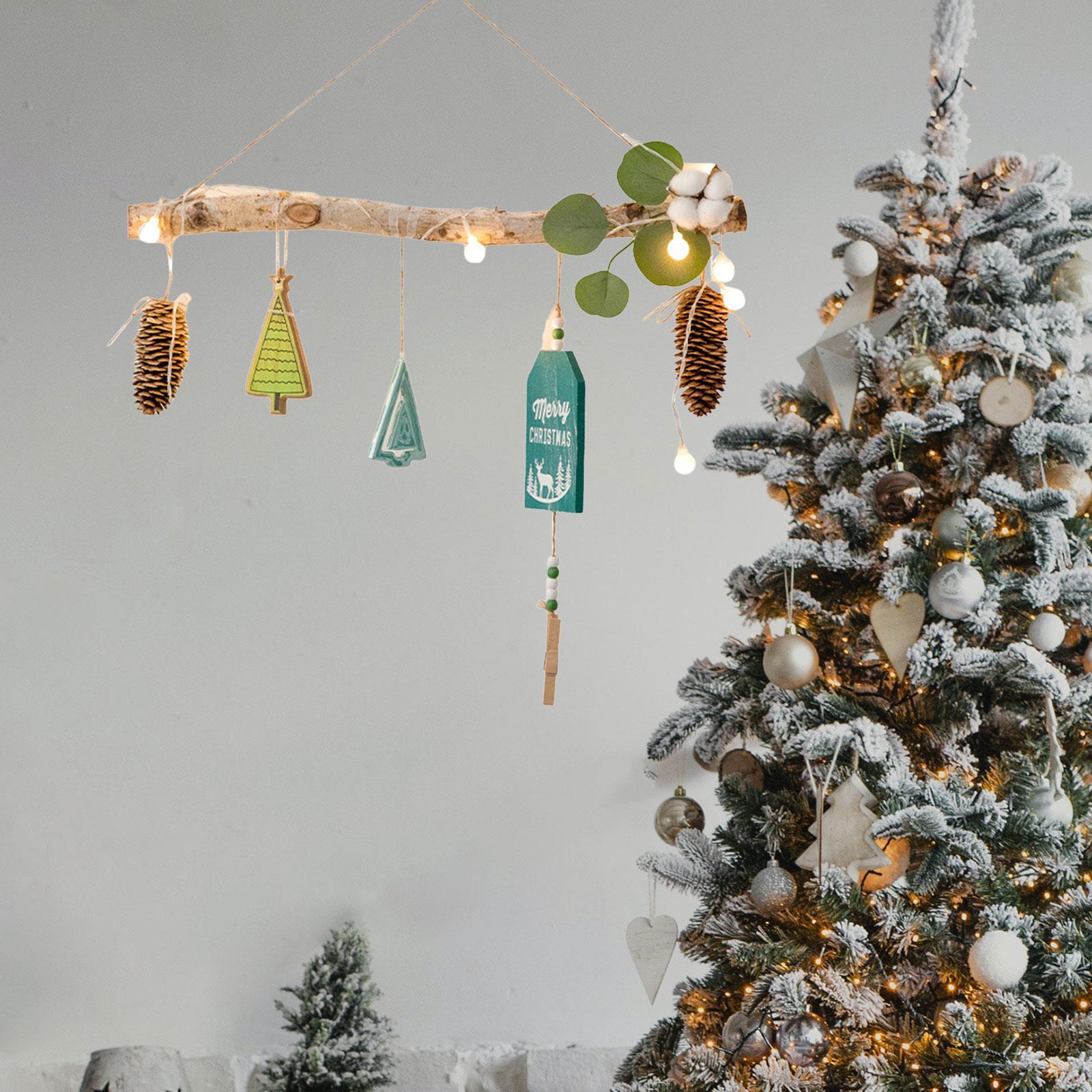 Xmas Tree Branch Decoration Lights Decor Wall for Office Living Room Bedroom Style B