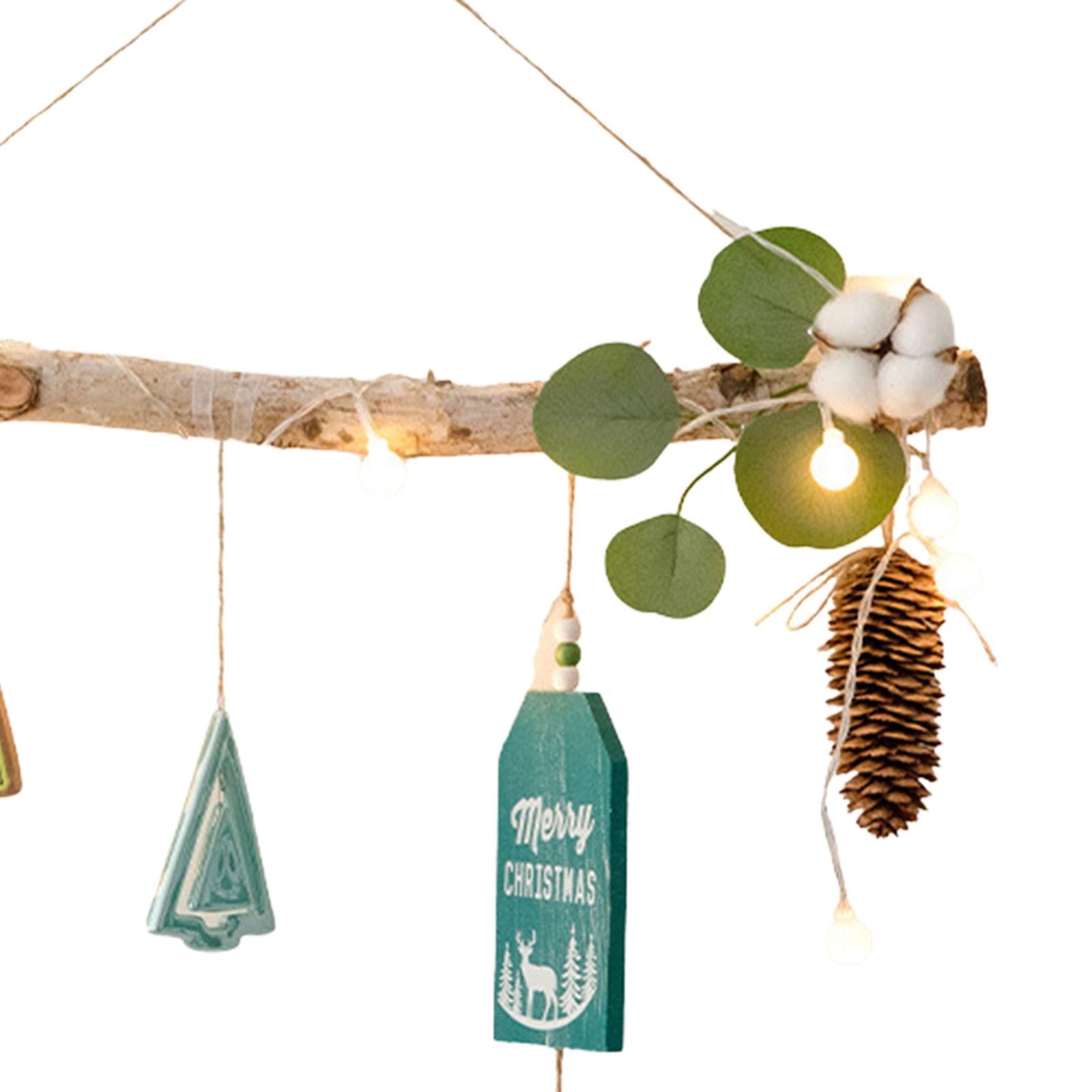 Xmas Tree Branch Decoration Lights Decor Wall for Office Living Room Bedroom Style B