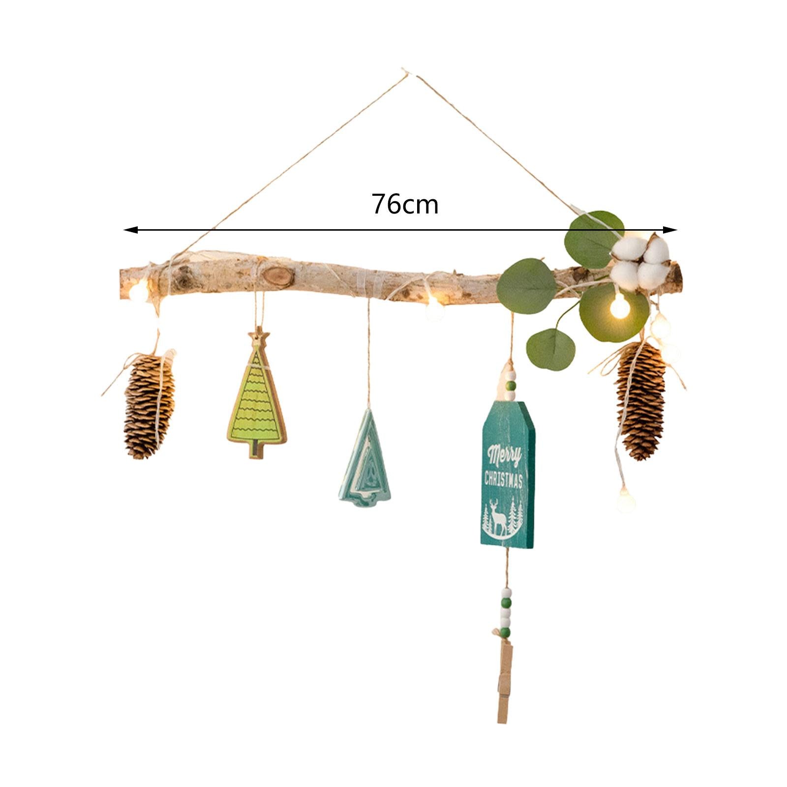 Xmas Tree Branch Decoration Lights Decor Wall for Office Living Room Bedroom Style B