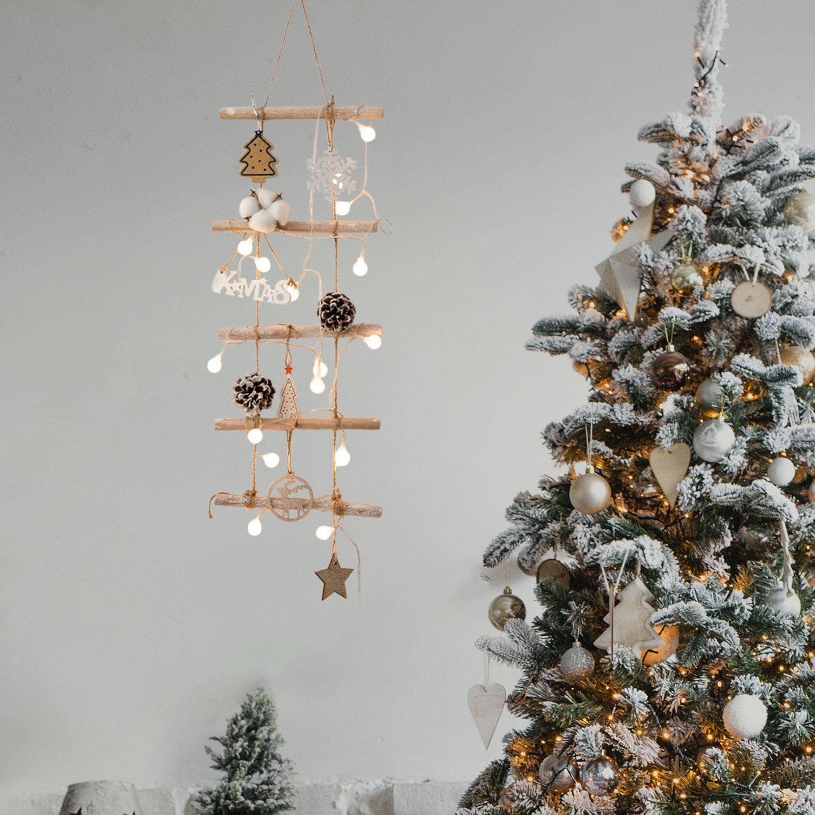 Xmas Tree Branch Decoration Lights Decor Wall for Office Living Room Bedroom Style C