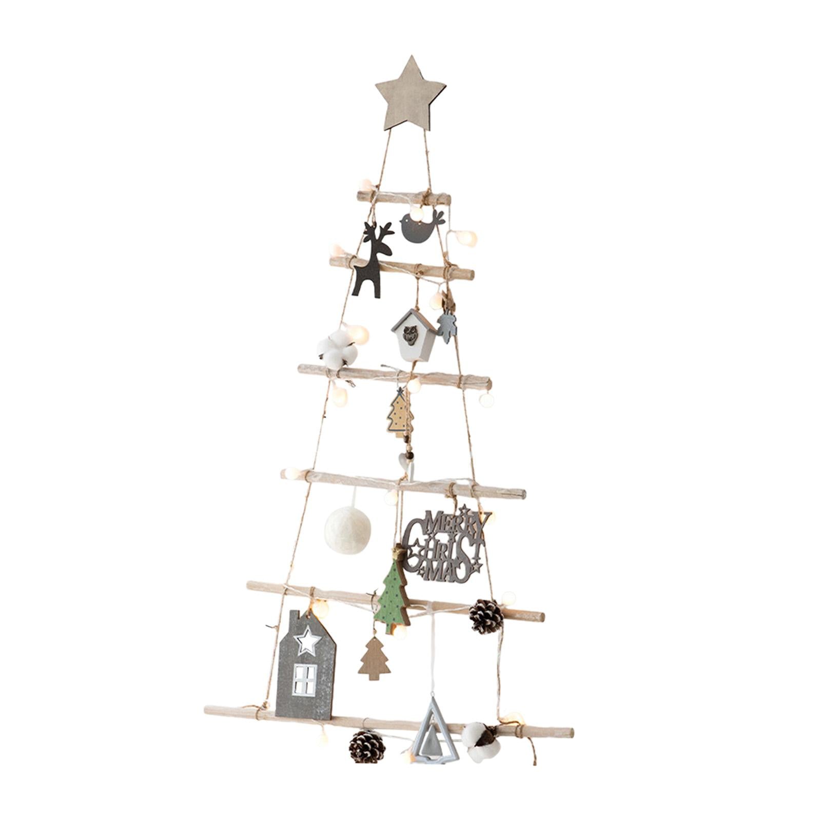 Xmas Tree Branch Decoration Lights Decor Wall for Office Living Room Bedroom Style D