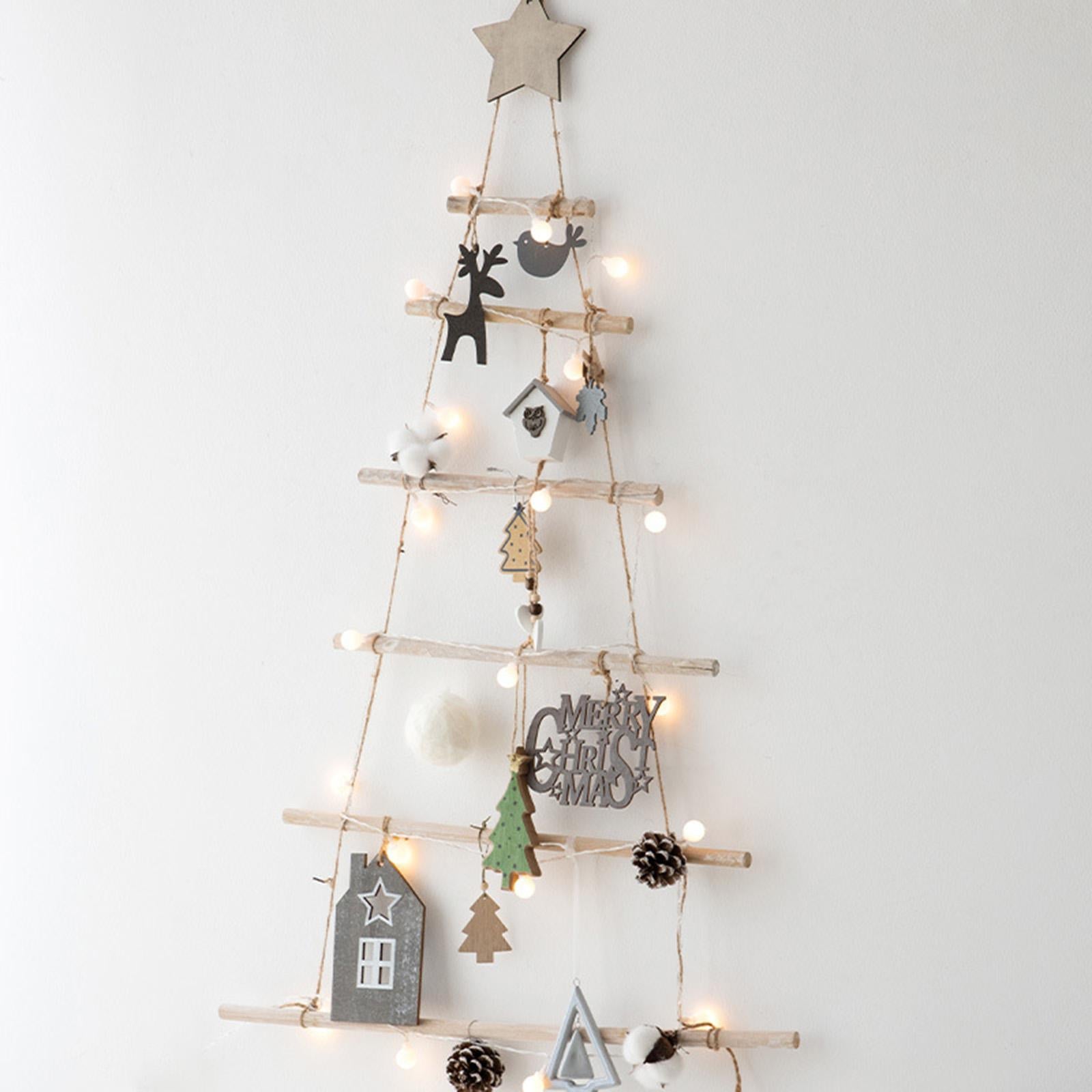 Xmas Tree Branch Decoration Lights Decor Wall for Office Living Room Bedroom Style D