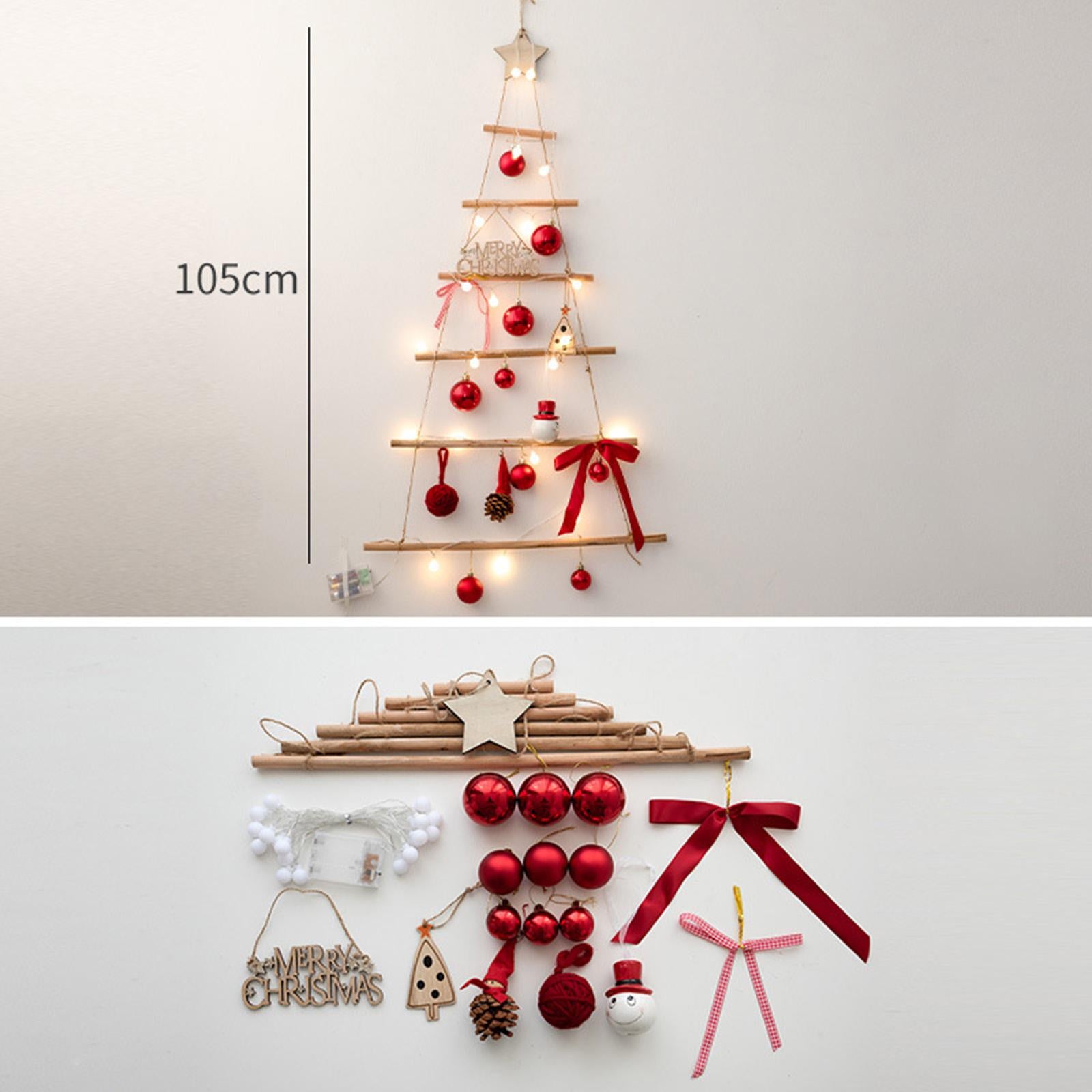 Xmas Tree Branch Decoration Lights Decor Wall for Office Living Room Bedroom Style E