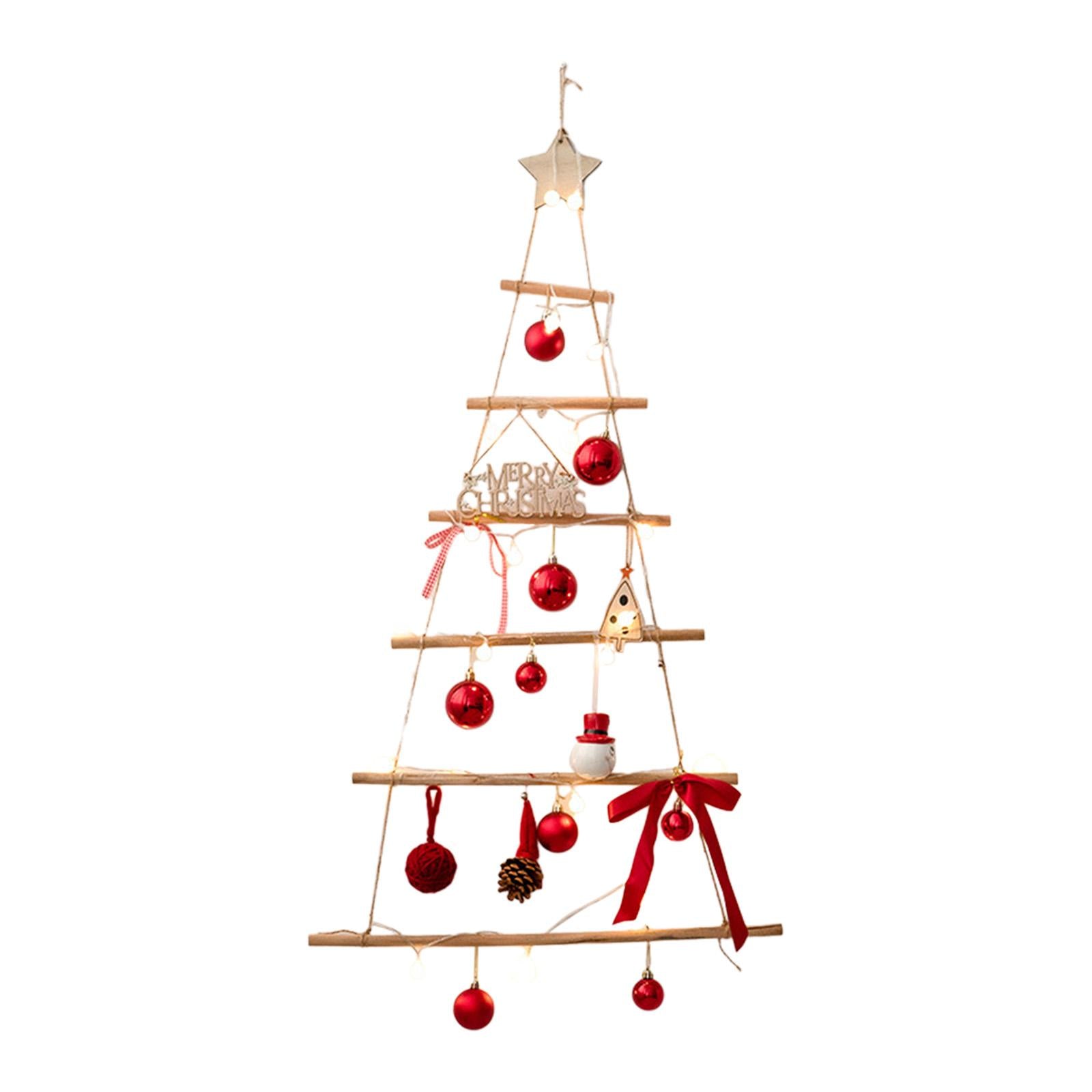 Xmas Tree Branch Decoration Lights Decor Wall for Office Living Room Bedroom Style E