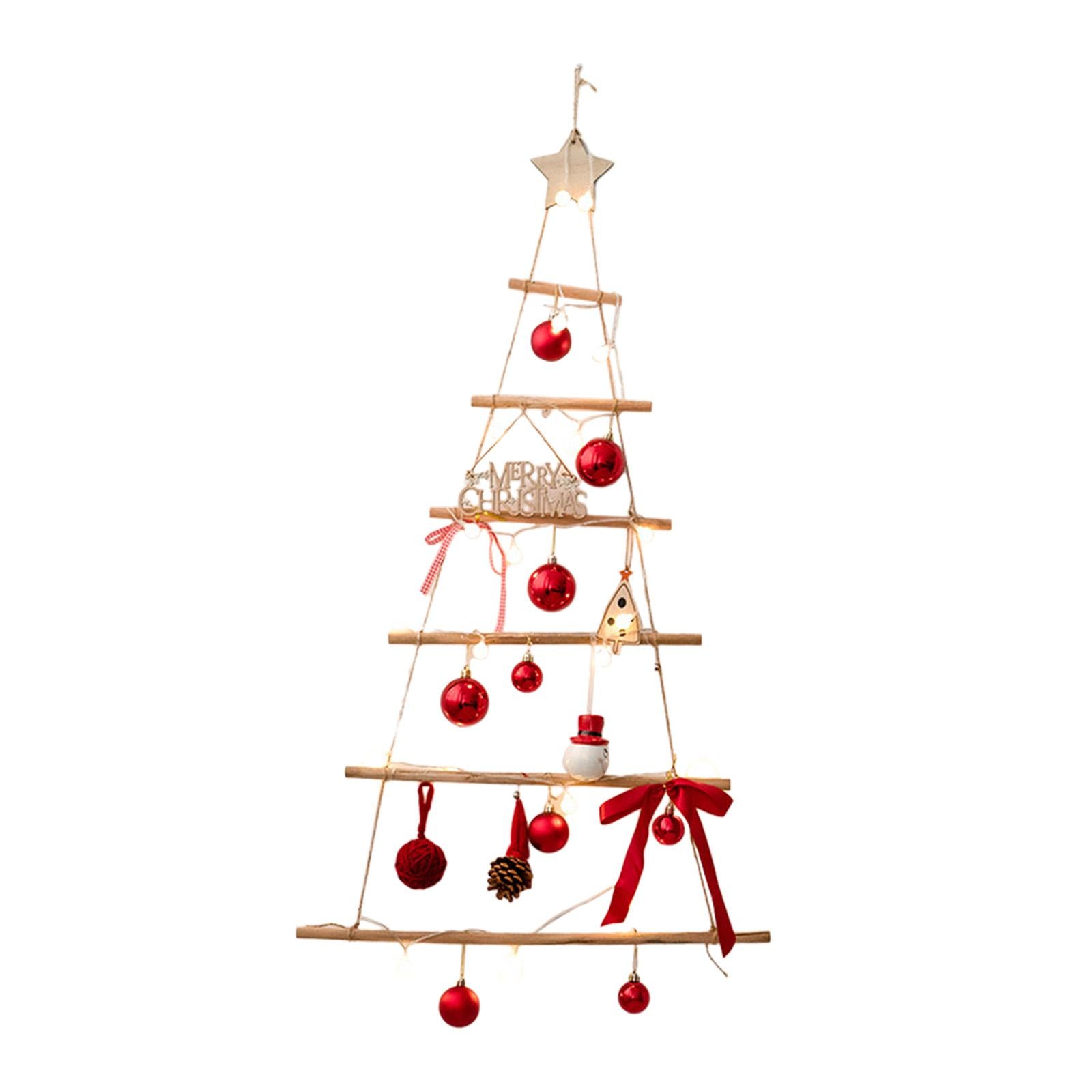 Xmas Tree Branch Decoration Lights Decor Wall for Office Living Room Bedroom Style E