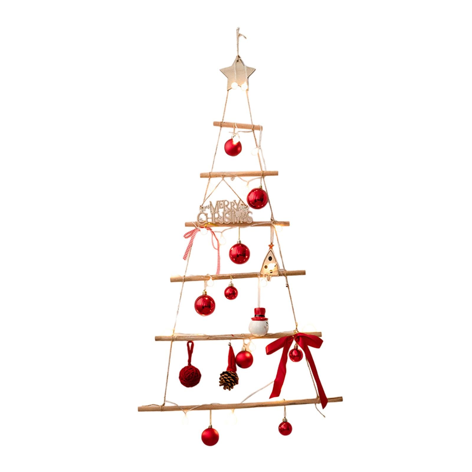 Xmas Tree Branch Decoration Lights Decor Wall for Office Living Room Bedroom Style E