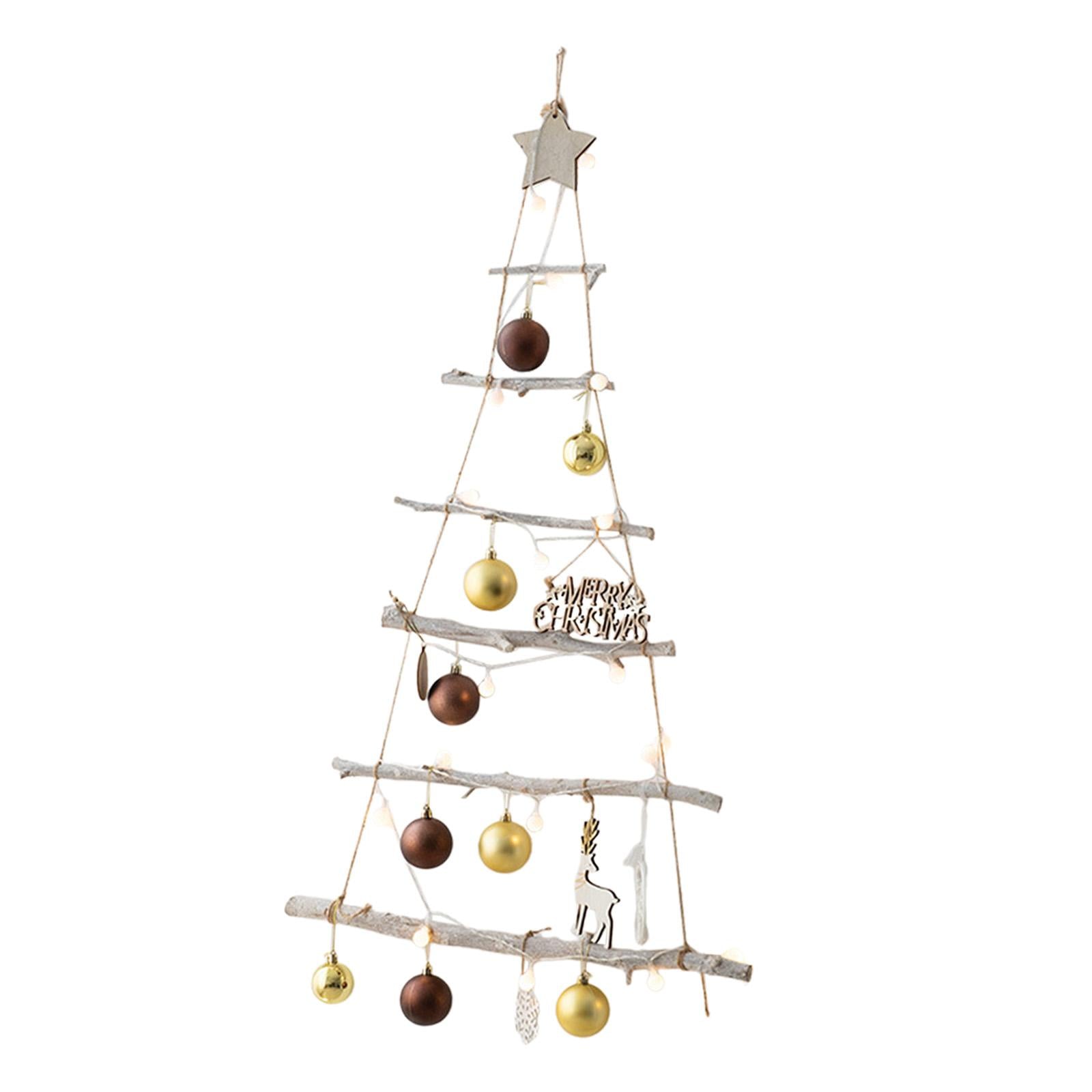 Xmas Tree Branch Decoration Lights Decor Wall for Office Living Room Bedroom Style F