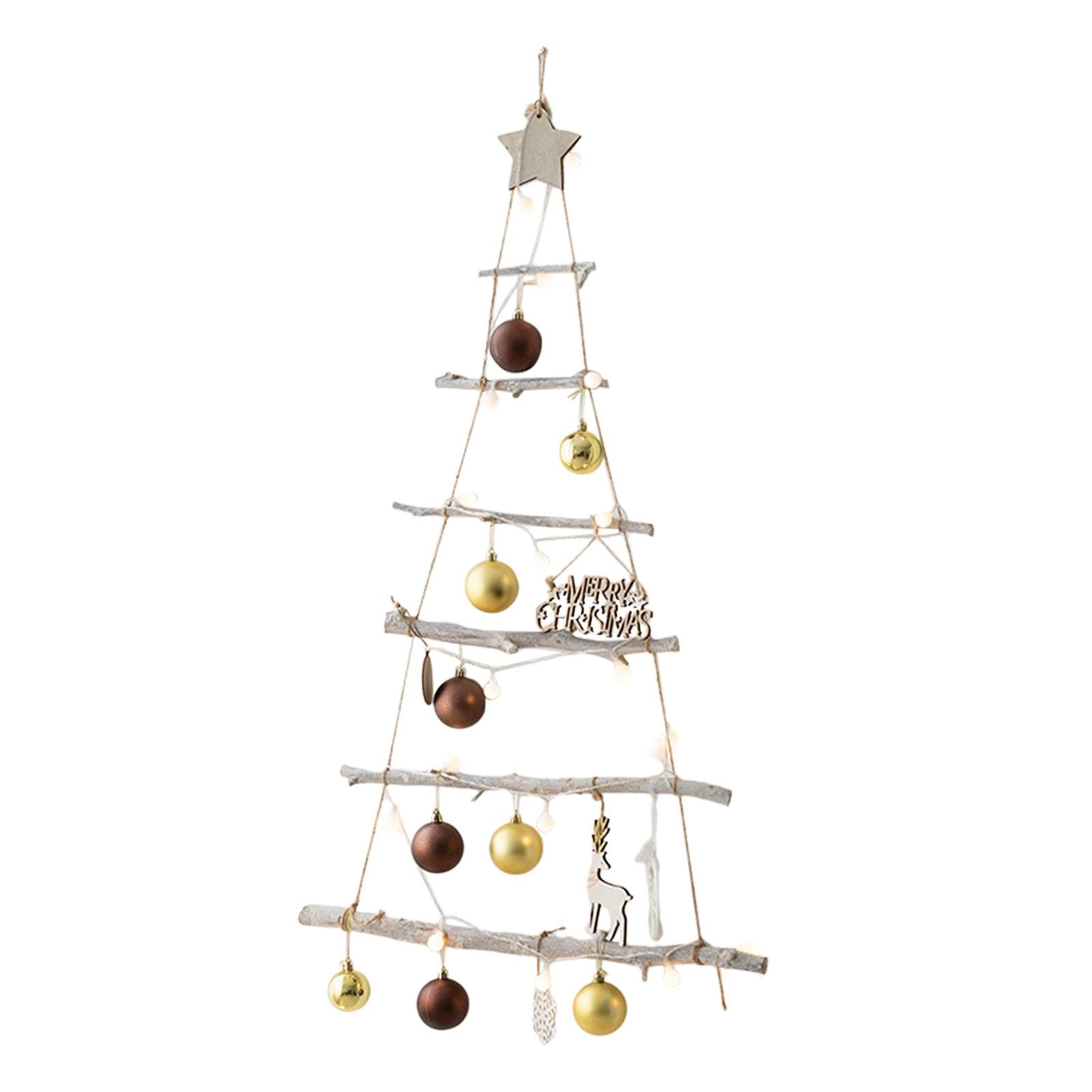 Xmas Tree Branch Decoration Lights Decor Wall for Office Living Room Bedroom Style F
