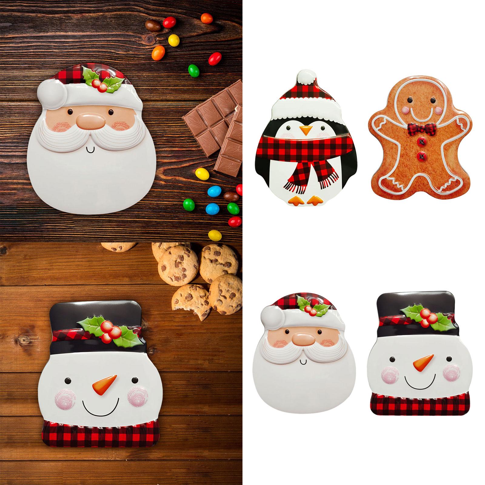 Xmas Candy Box Ornament Chocolate Iron Cookie Sweets Cookie Jar for Festival Penguin