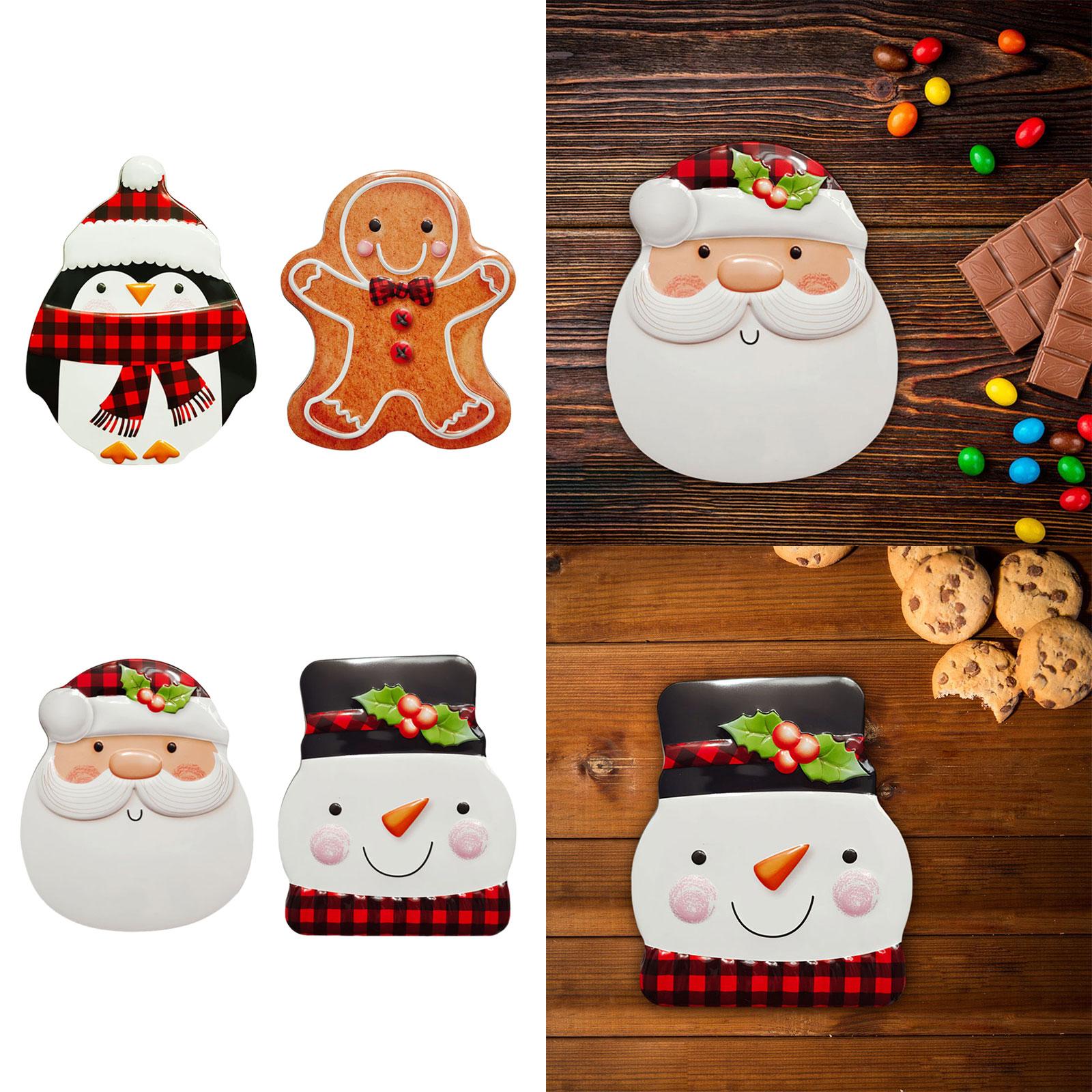 Xmas Candy Box Ornament Chocolate Iron Cookie Sweets Cookie Jar for Festival Penguin