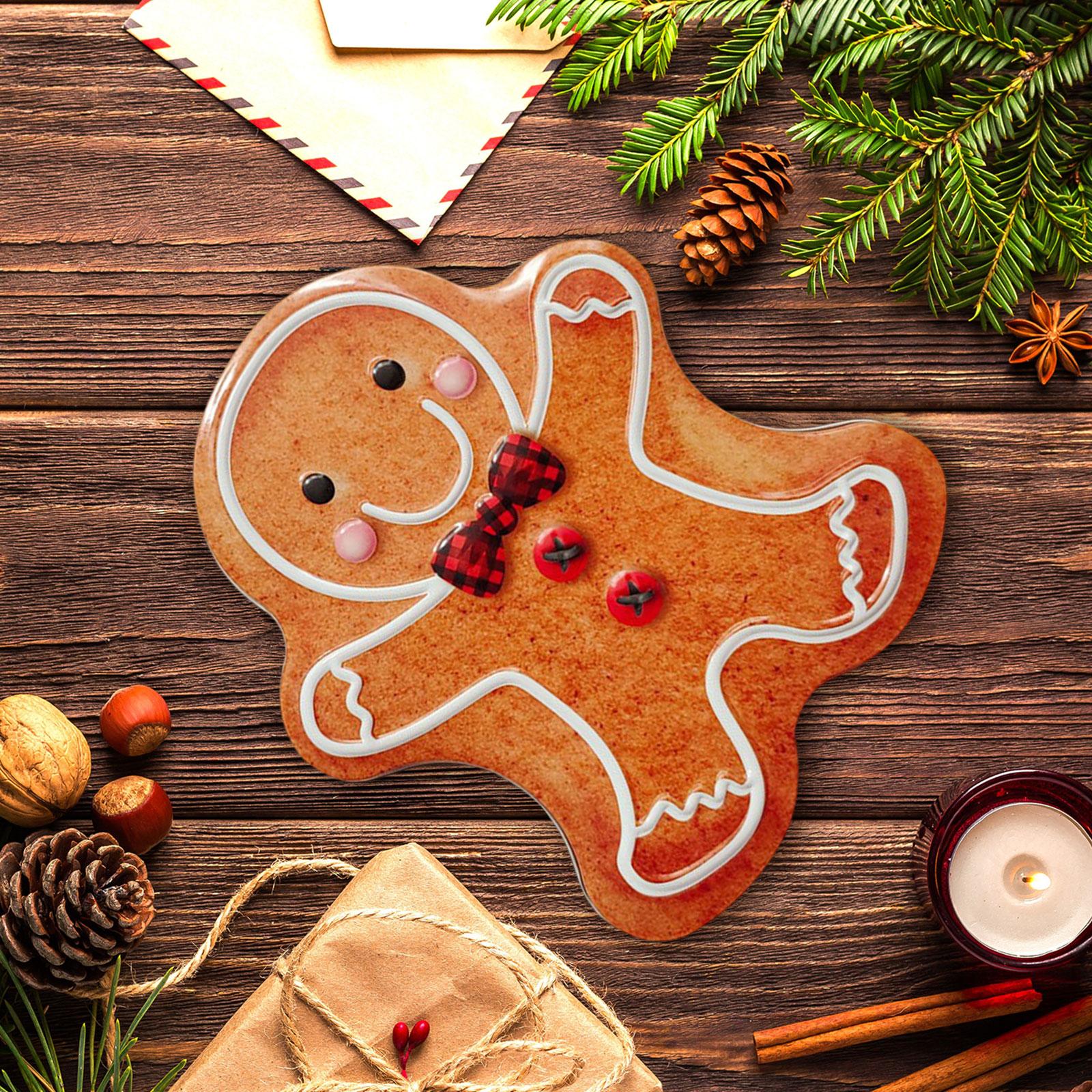 Xmas Candy Box Ornament Chocolate Iron Cookie Sweets Cookie Jar for Festival Gingerbread Man