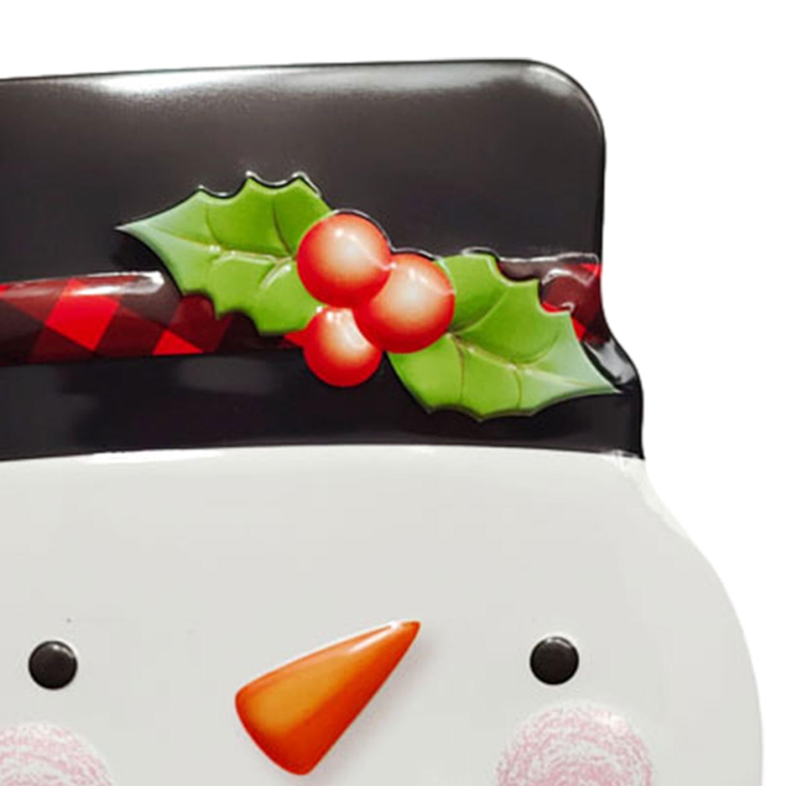 Xmas Candy Box Ornament Chocolate Iron Cookie Sweets Cookie Jar for Festival Snowman