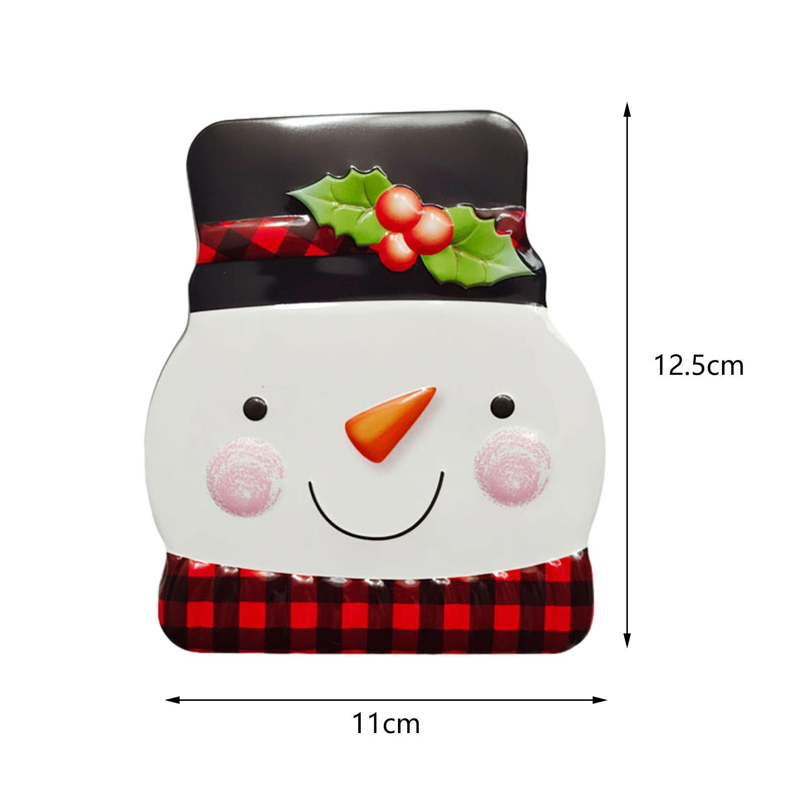 Xmas Candy Box Ornament Chocolate Iron Cookie Sweets Cookie Jar for Festival Snowman