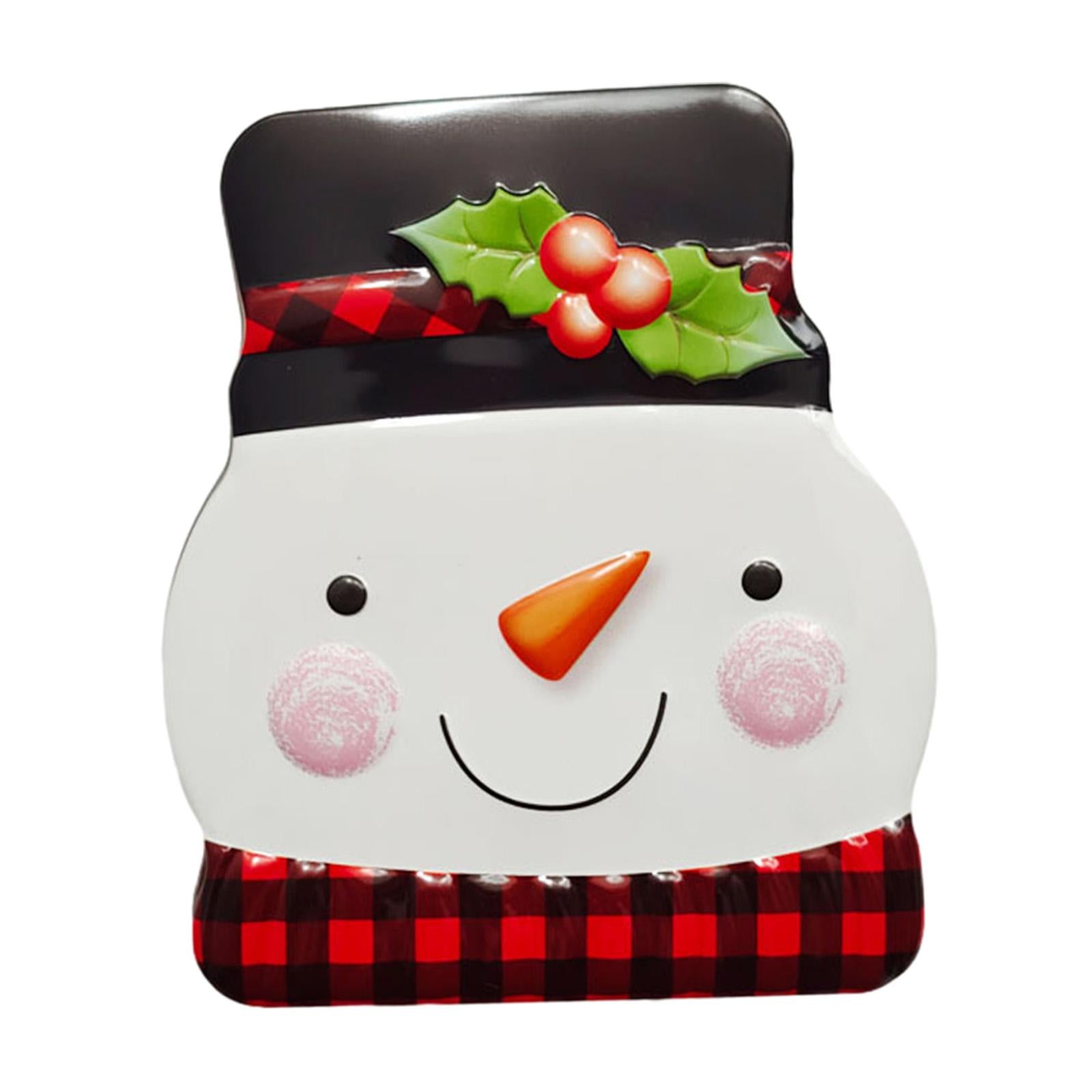 Xmas Candy Box Ornament Chocolate Iron Cookie Sweets Cookie Jar for Festival Snowman