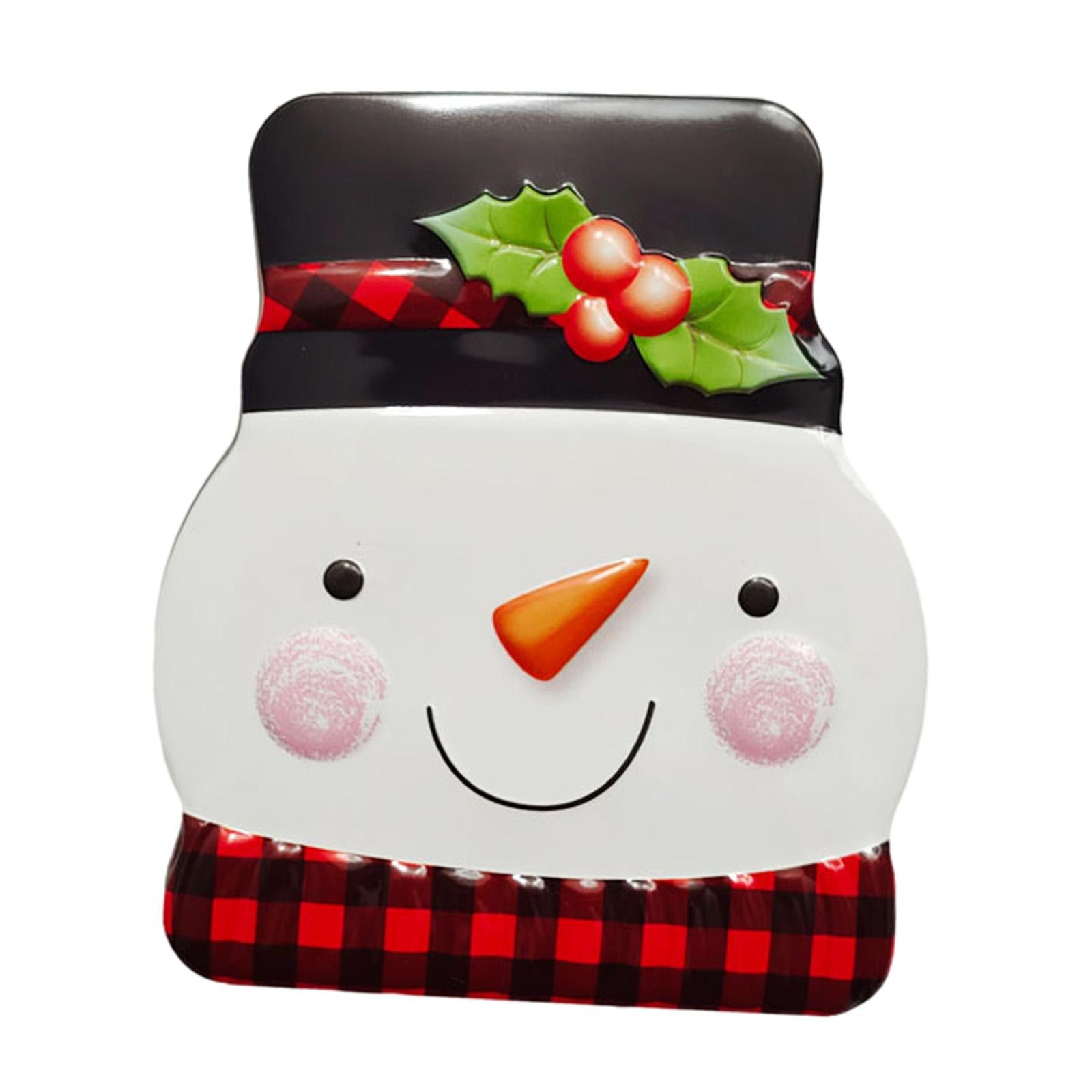 Xmas Candy Box Ornament Chocolate Iron Cookie Sweets Cookie Jar for Festival Snowman