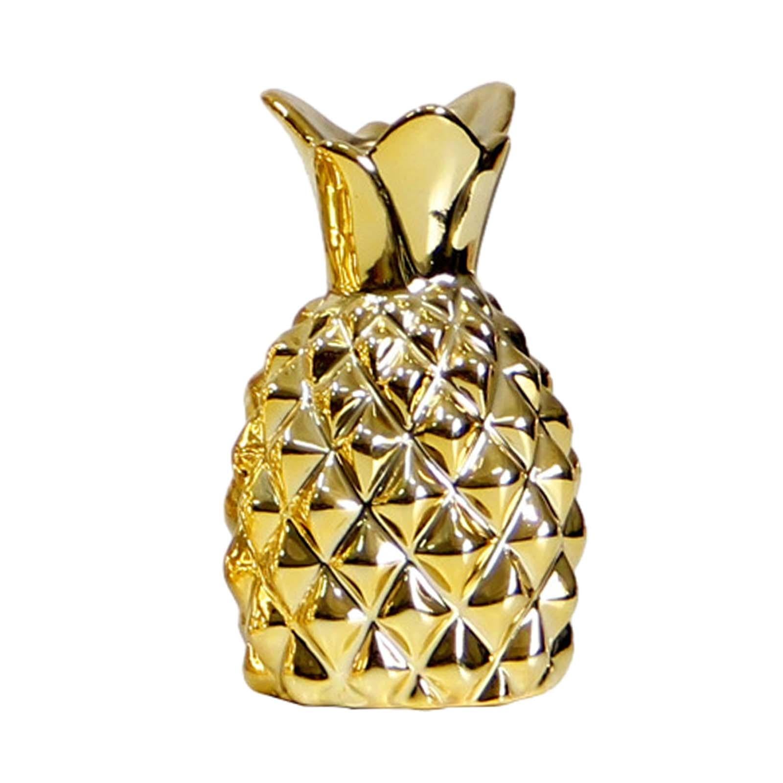 Pineapple Ceramic Vase Statue Desktop Ornament for Living Room Bedroom Shelf S