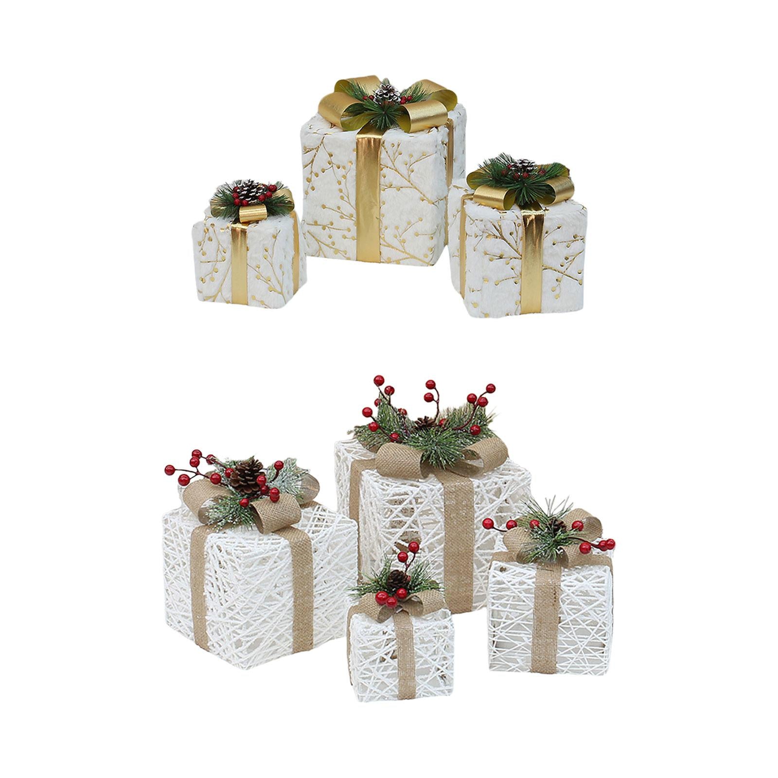 Xmas Gift Box Decoration Scene Decoration Props for Anniversary Office Party 3pcs