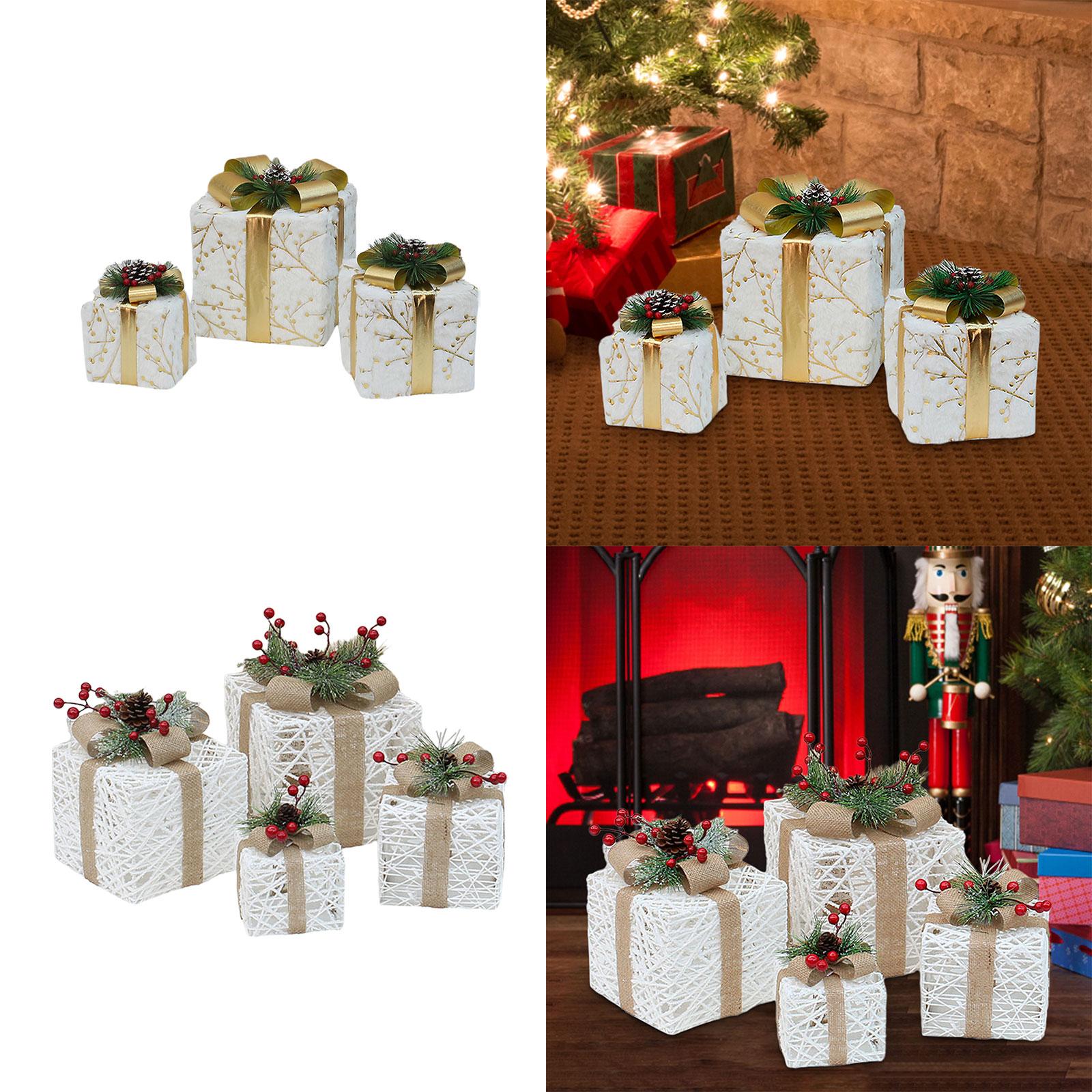 Xmas Gift Box Decoration Scene Decoration Props for Anniversary Office Party 3pcs