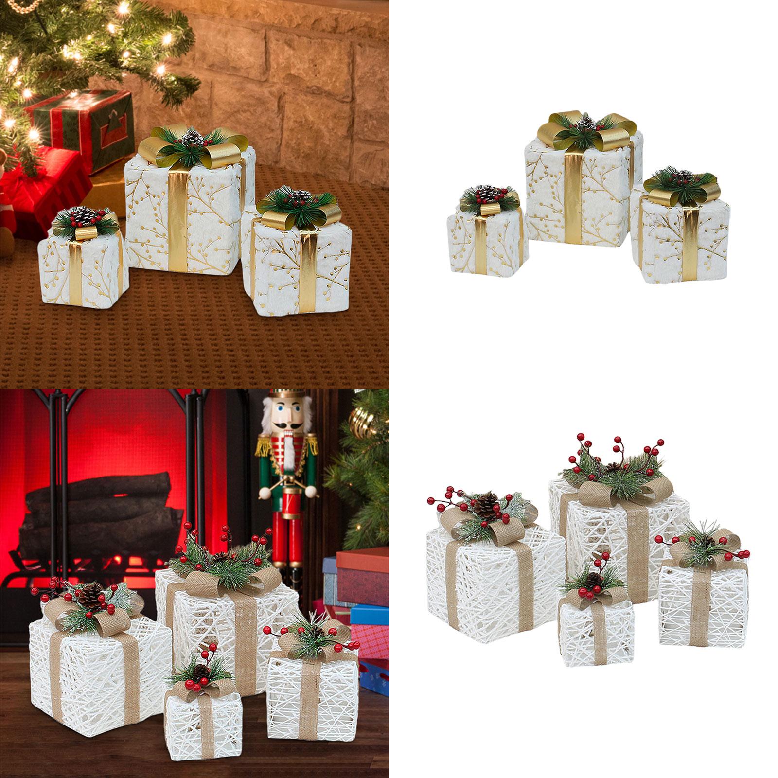 Xmas Gift Box Decoration Scene Decoration Props for Anniversary Office Party 3pcs
