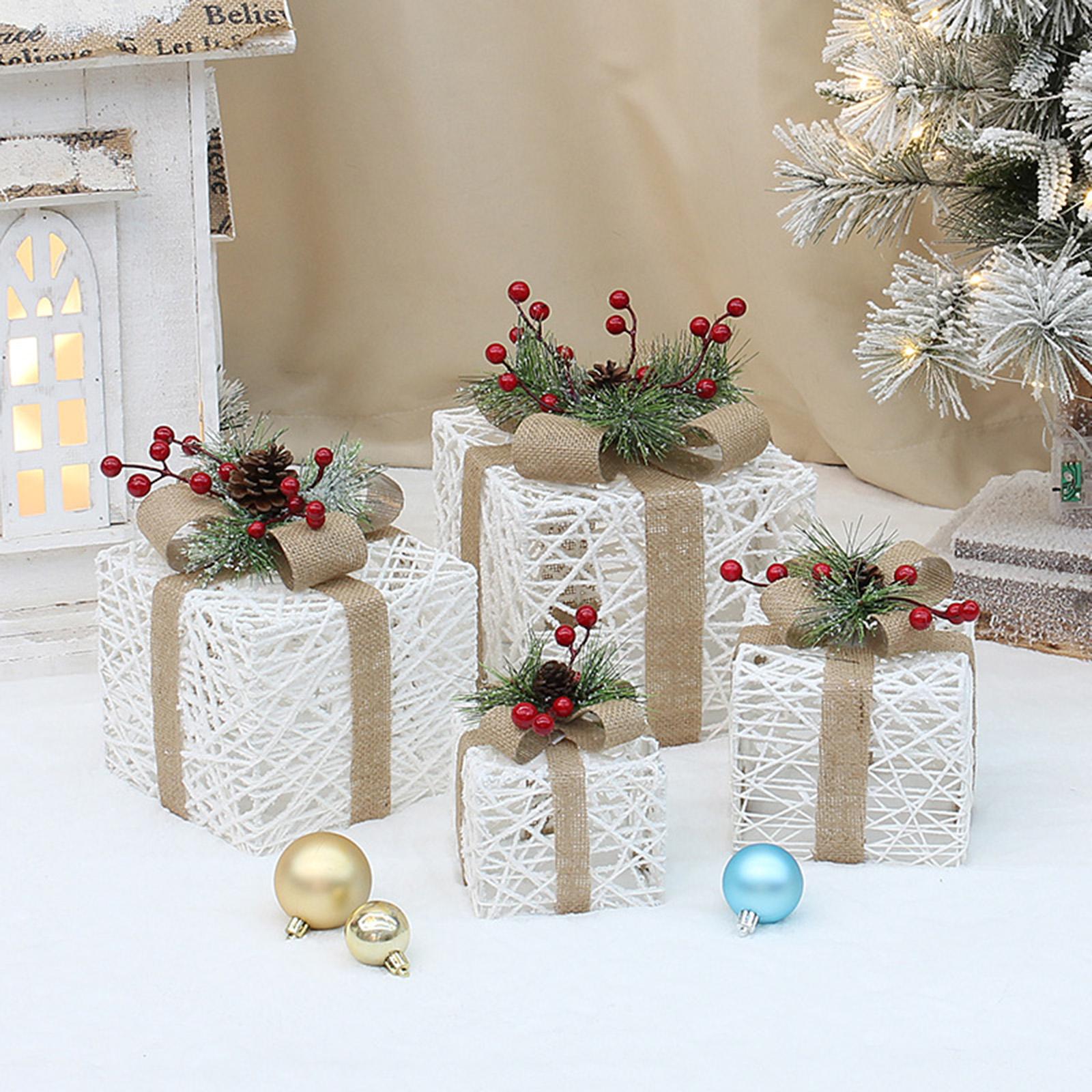 Xmas Gift Box Decoration Scene Decoration Props for Anniversary Office Party 3pcs