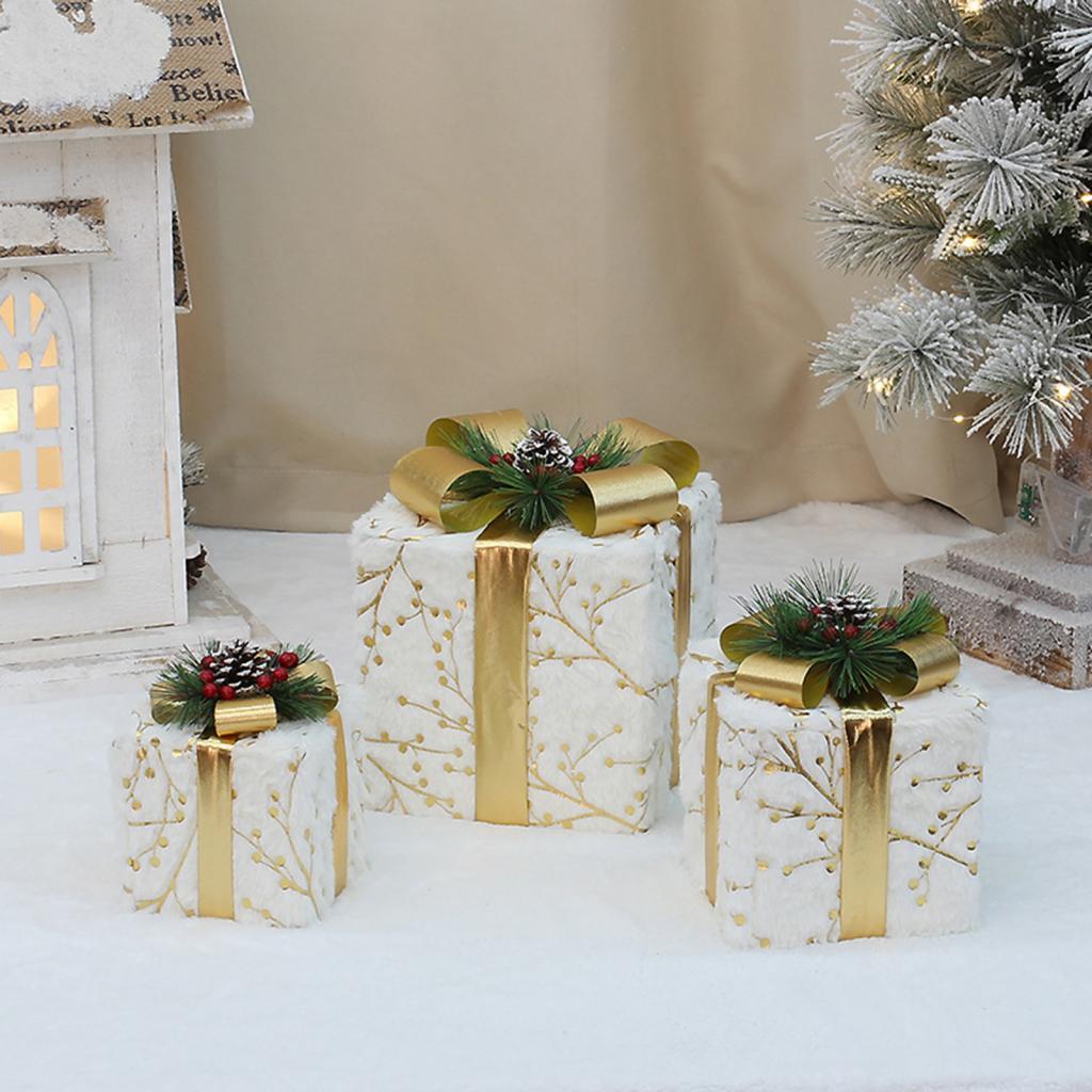 Xmas Gift Box Decoration Scene Decoration Props for Anniversary Office Party 4pcs