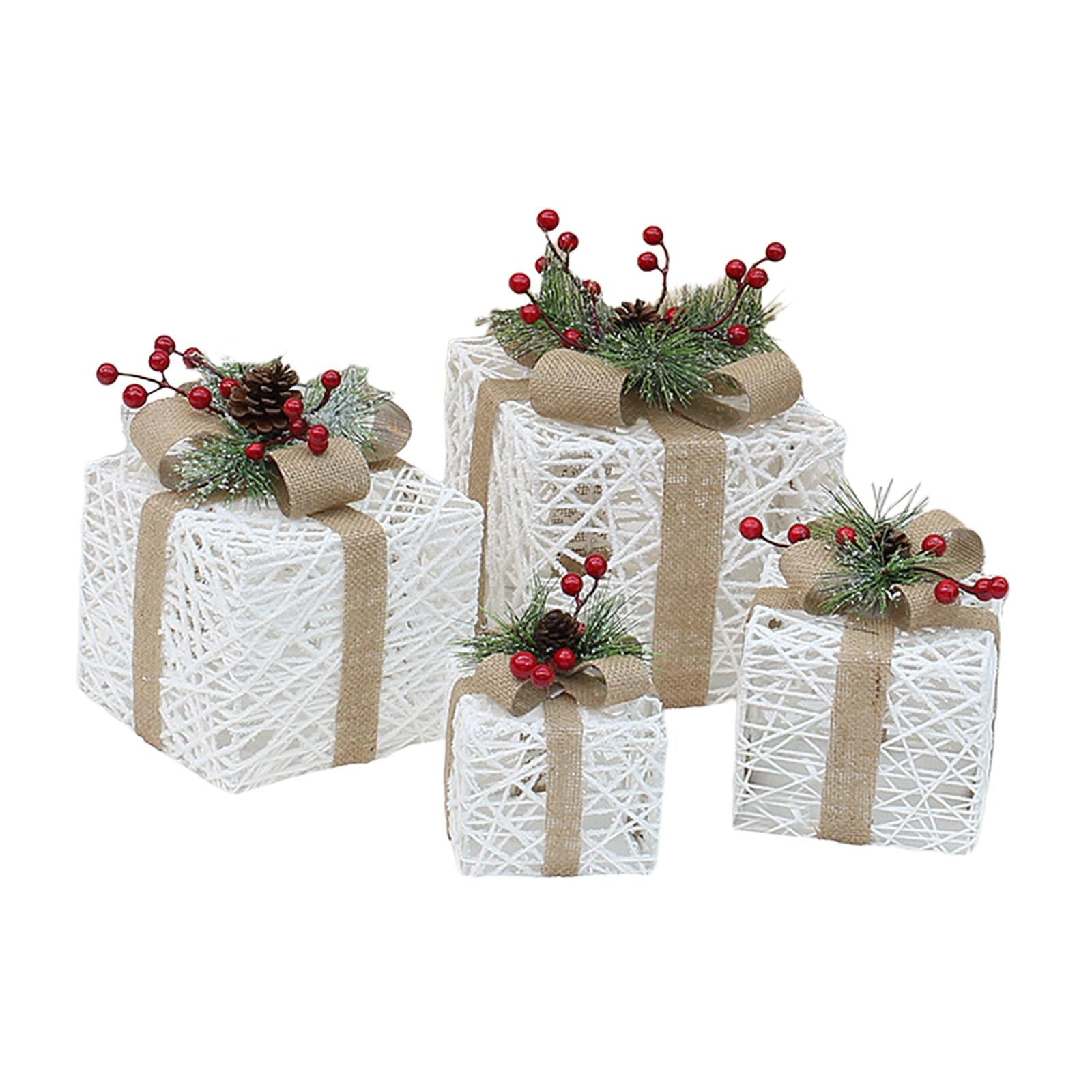 Xmas Gift Box Decoration Scene Decoration Props for Anniversary Office Party 4pcs