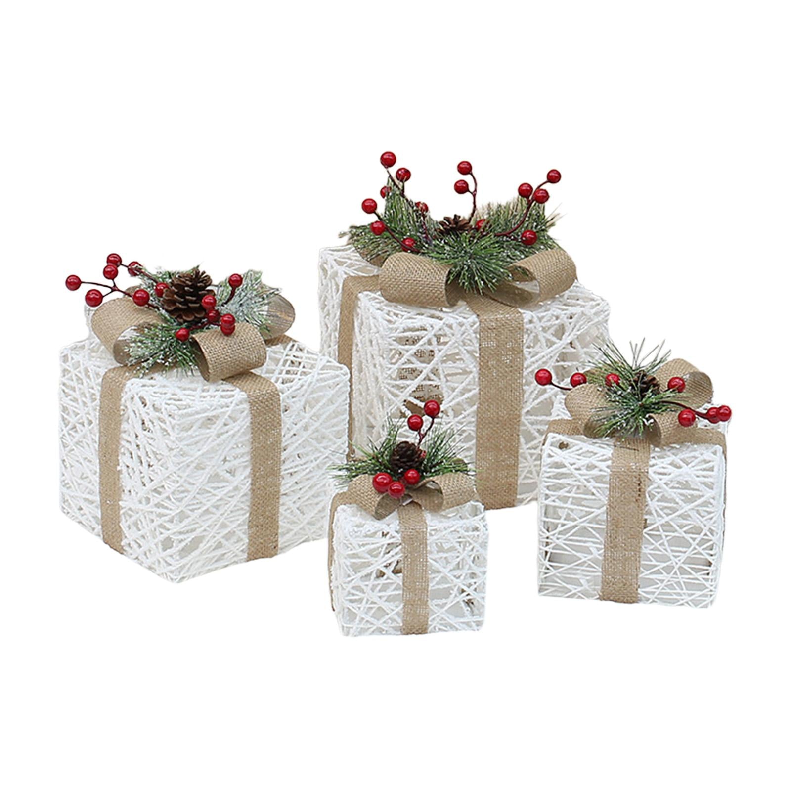 Xmas Gift Box Decoration Scene Decoration Props for Anniversary Office Party 4pcs