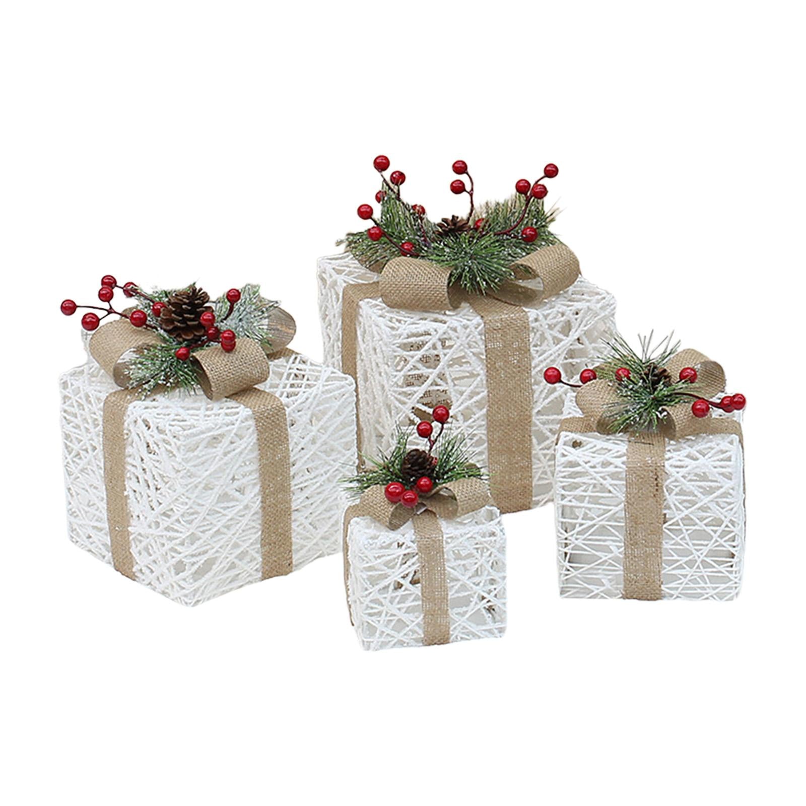 Xmas Gift Box Decoration Scene Decoration Props for Anniversary Office Party 4pcs