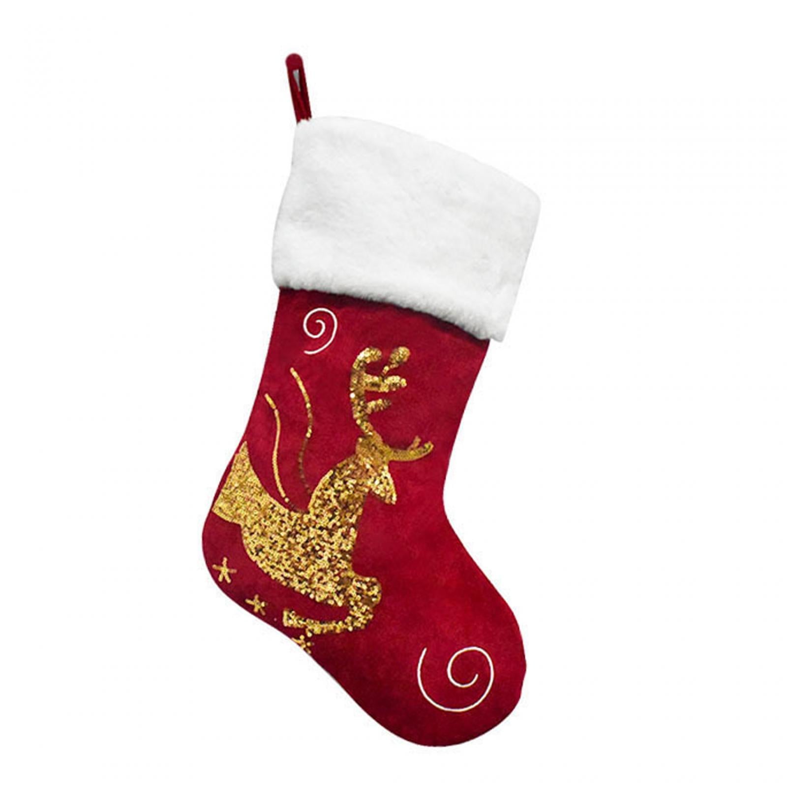 Xmas Hanging Stocking Portable Holiday Stockings for Bedroom Door Restaurant Elk