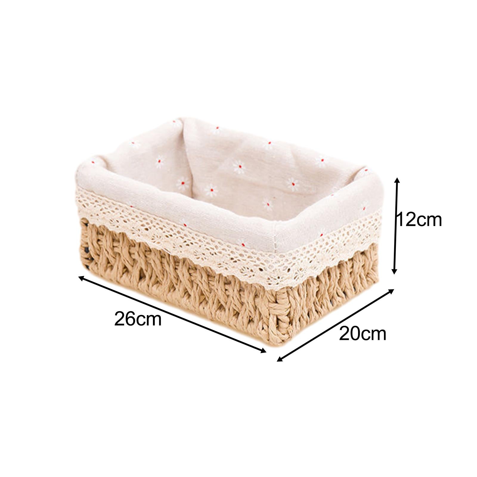 Desktop Storage Basket Stackable Cabinet Organizer for Vanity Shelves Closet Khaki L no Lid