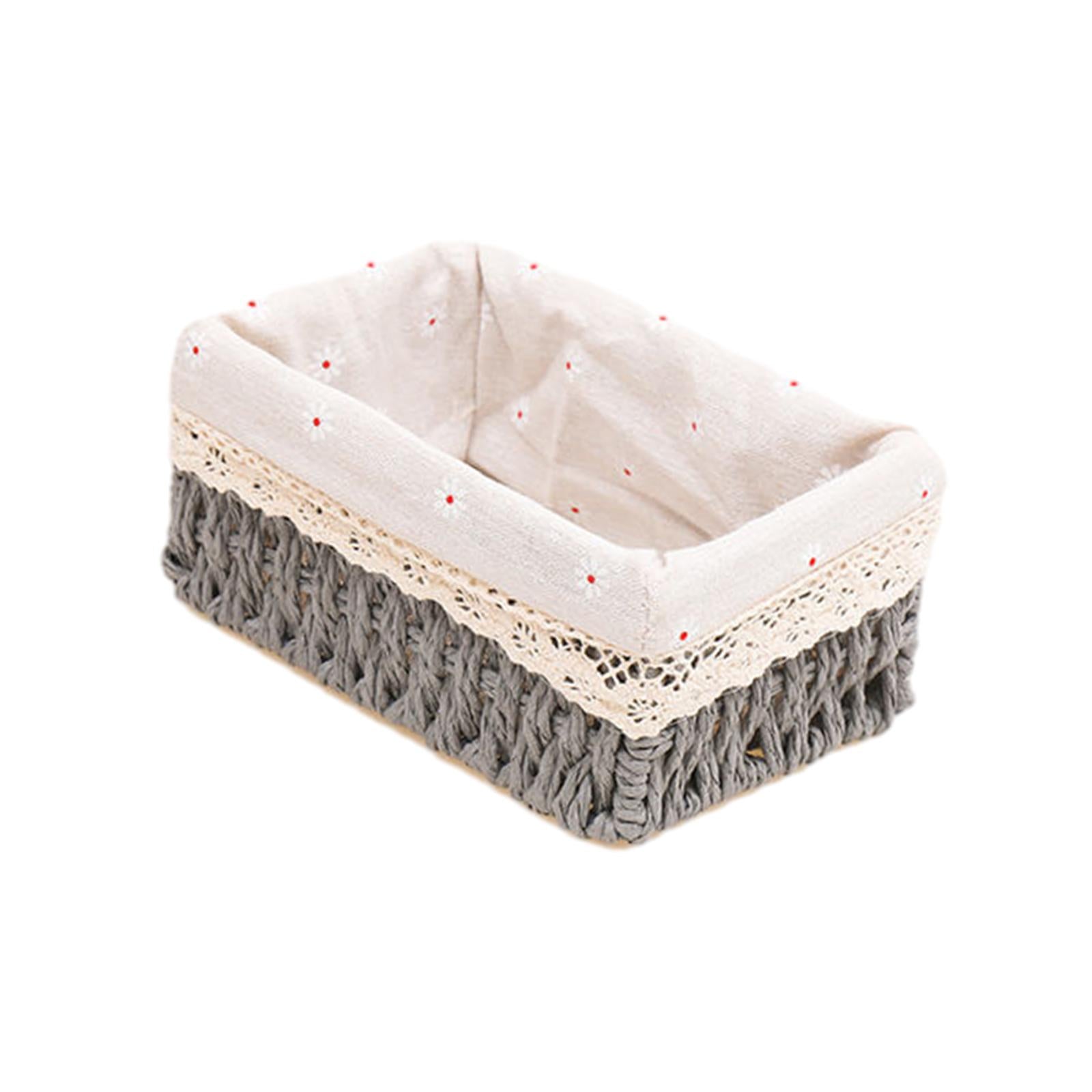 Desktop Storage Basket Stackable Cabinet Organizer for Vanity Shelves Closet Gray S no Lid