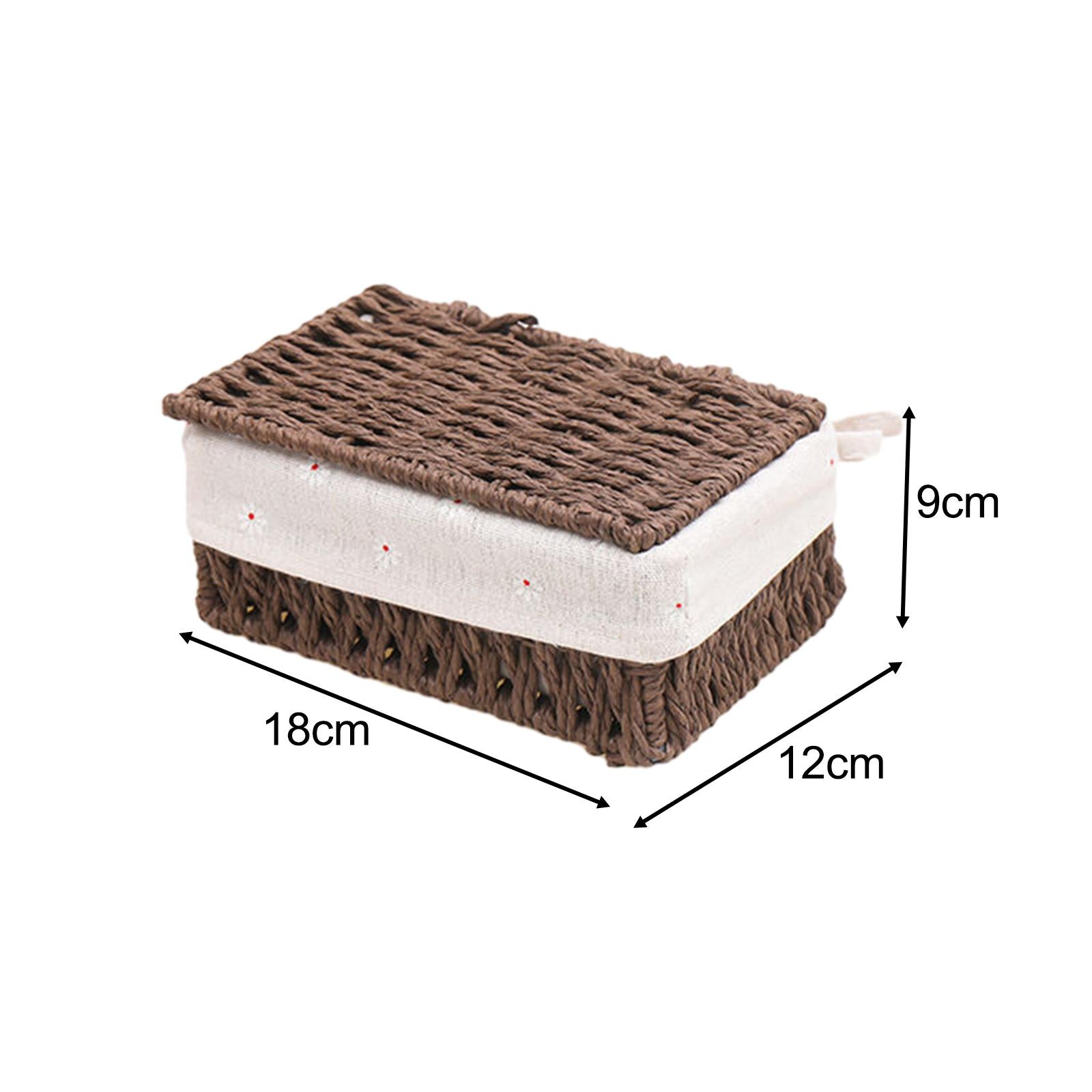 Desktop Storage Basket Stackable Cabinet Organizer for Vanity Shelves Closet Coffee S with Lid