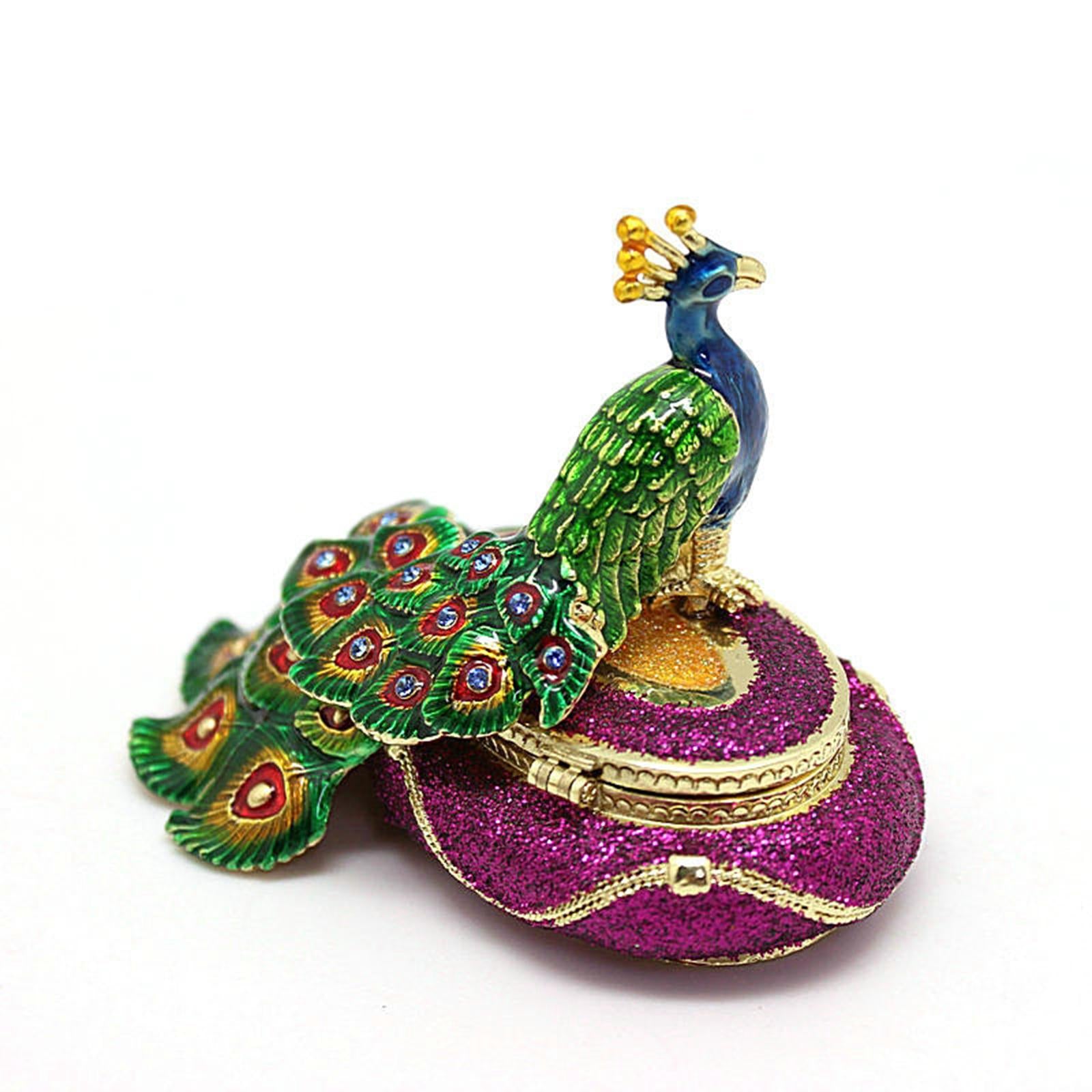 Peacock Trinket Box Container Jewelry Box Jewelry Storage Box Keepsake Boxes Purple
