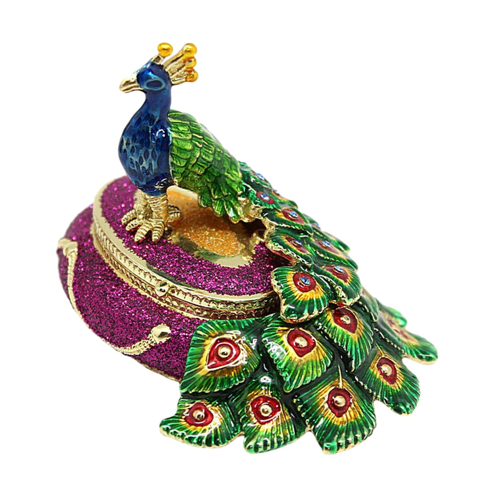 Peacock Trinket Box Container Jewelry Box Jewelry Storage Box Keepsake Boxes Purple