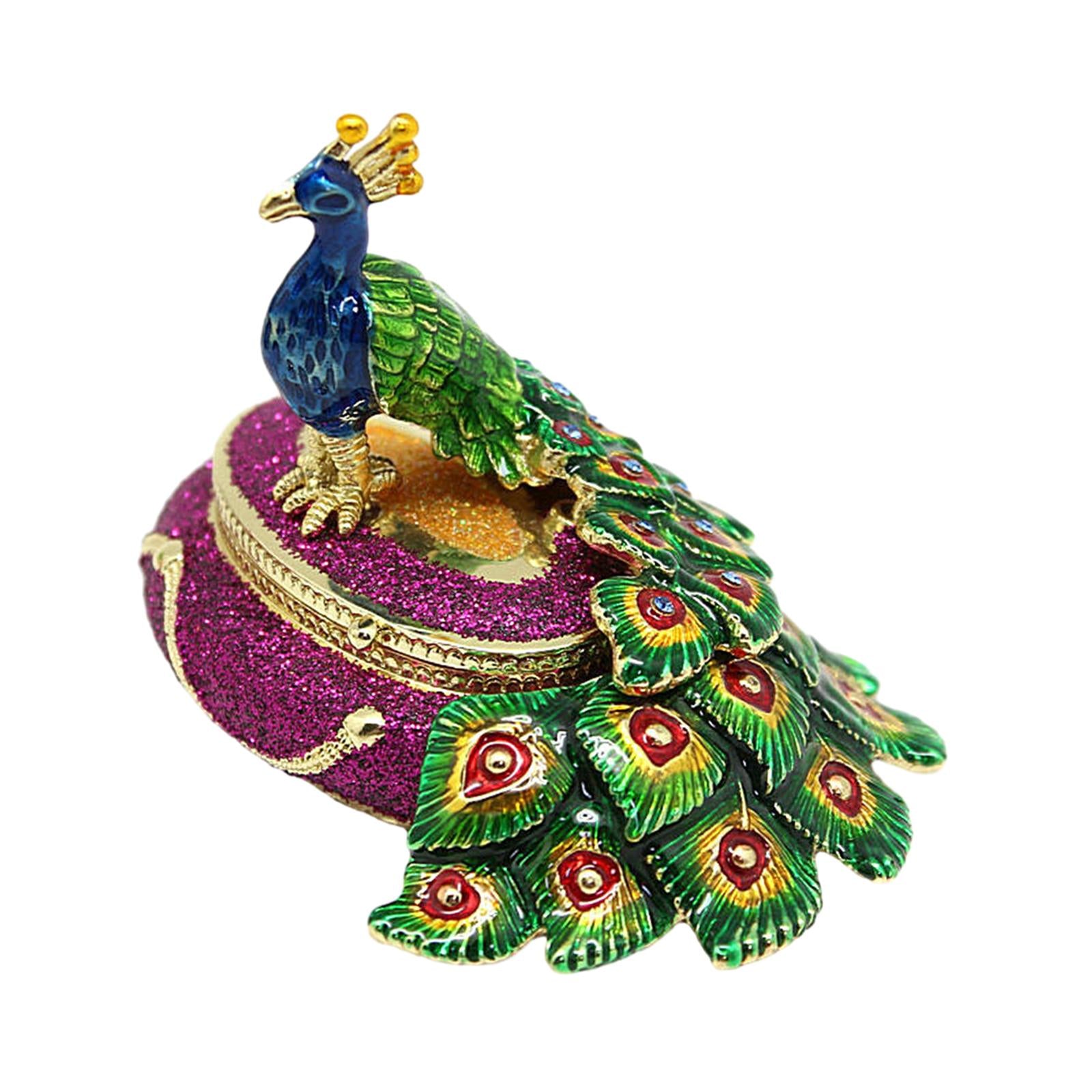 Peacock Trinket Box Container Jewelry Box Jewelry Storage Box Keepsake Boxes Purple