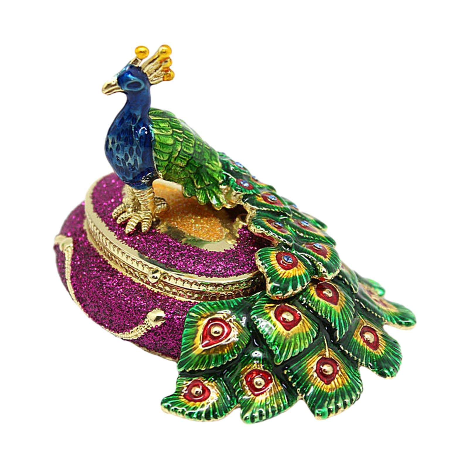Peacock Trinket Box Container Jewelry Box Jewelry Storage Box Keepsake Boxes Purple
