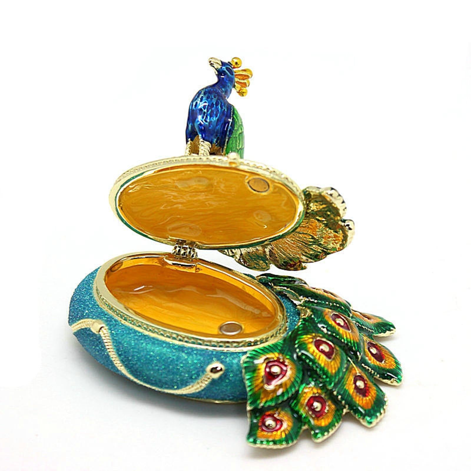 Peacock Trinket Box Container Jewelry Box Jewelry Storage Box Keepsake Boxes Blue