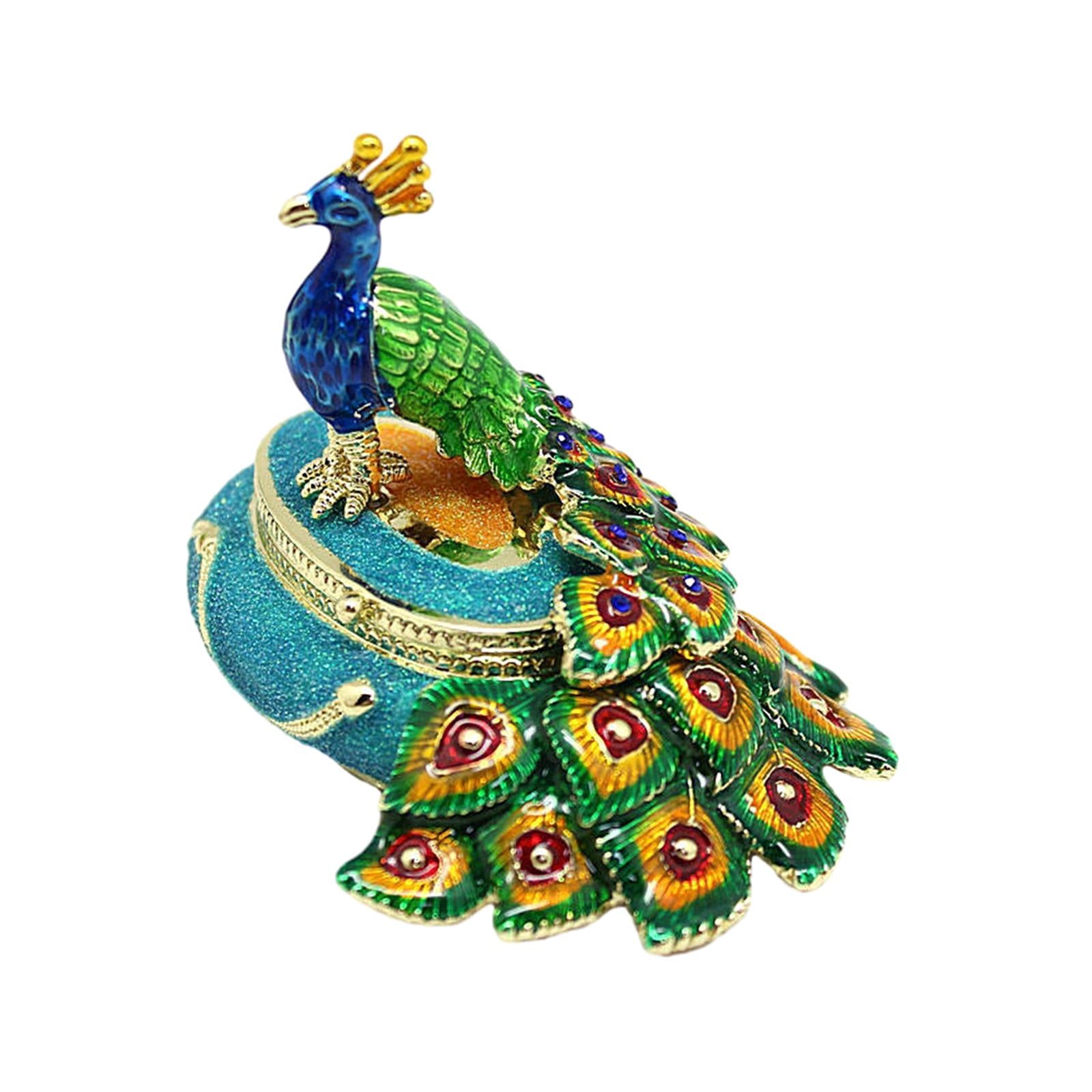 Peacock Trinket Box Container Jewelry Box Jewelry Storage Box Keepsake Boxes Blue